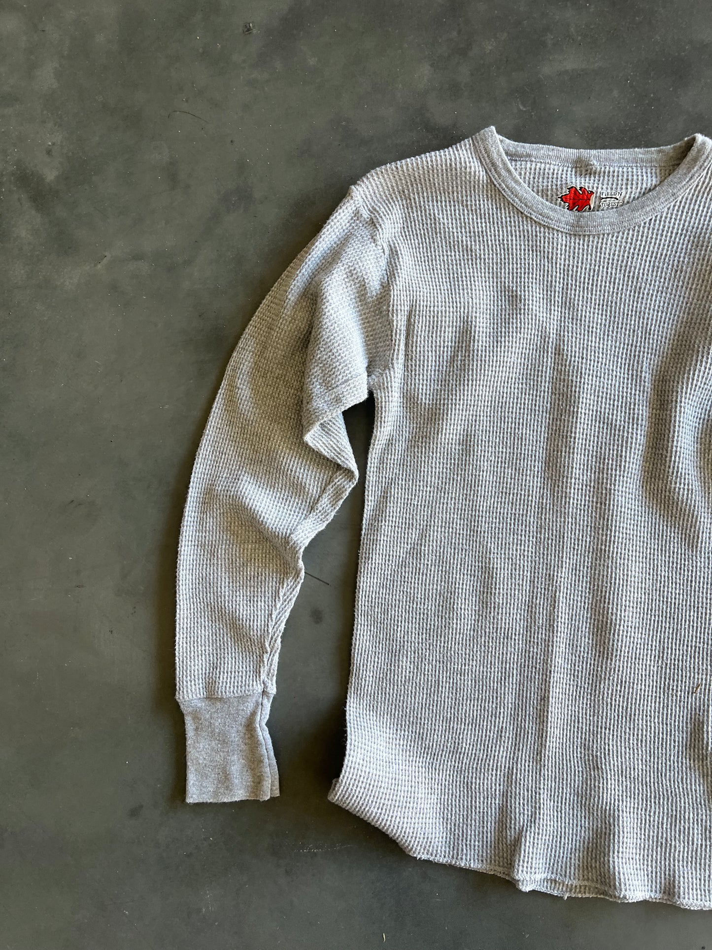 Vintage Grey  Thermal Knit Shirt - XS