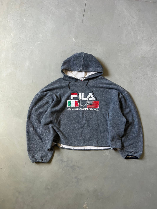 Vintage Grey FILA Fleece Hoodie - XXL