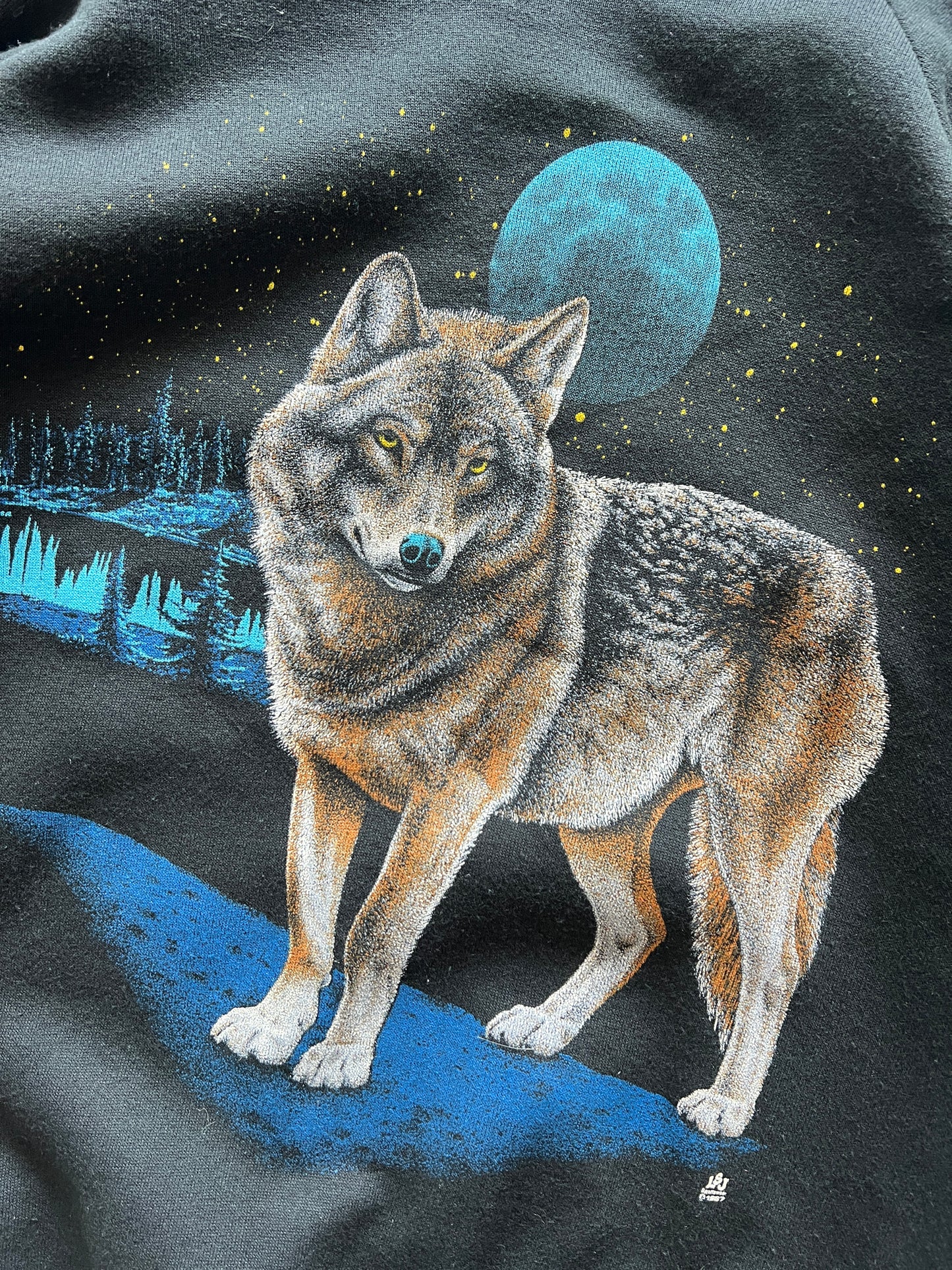 Vintage Black Wolf Crew - M