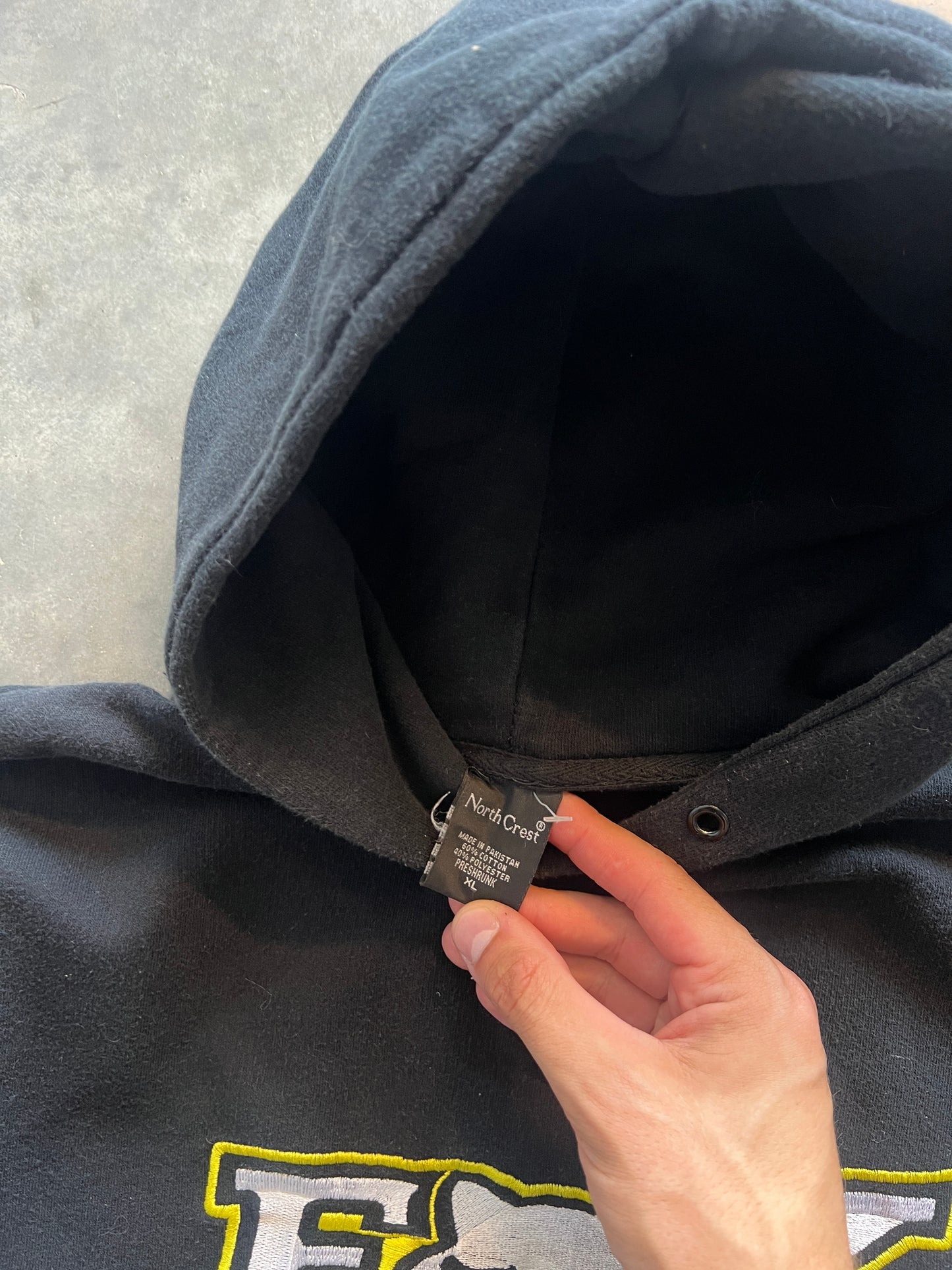 Vintage Black Fox Racing Spellout Hoodie - XL