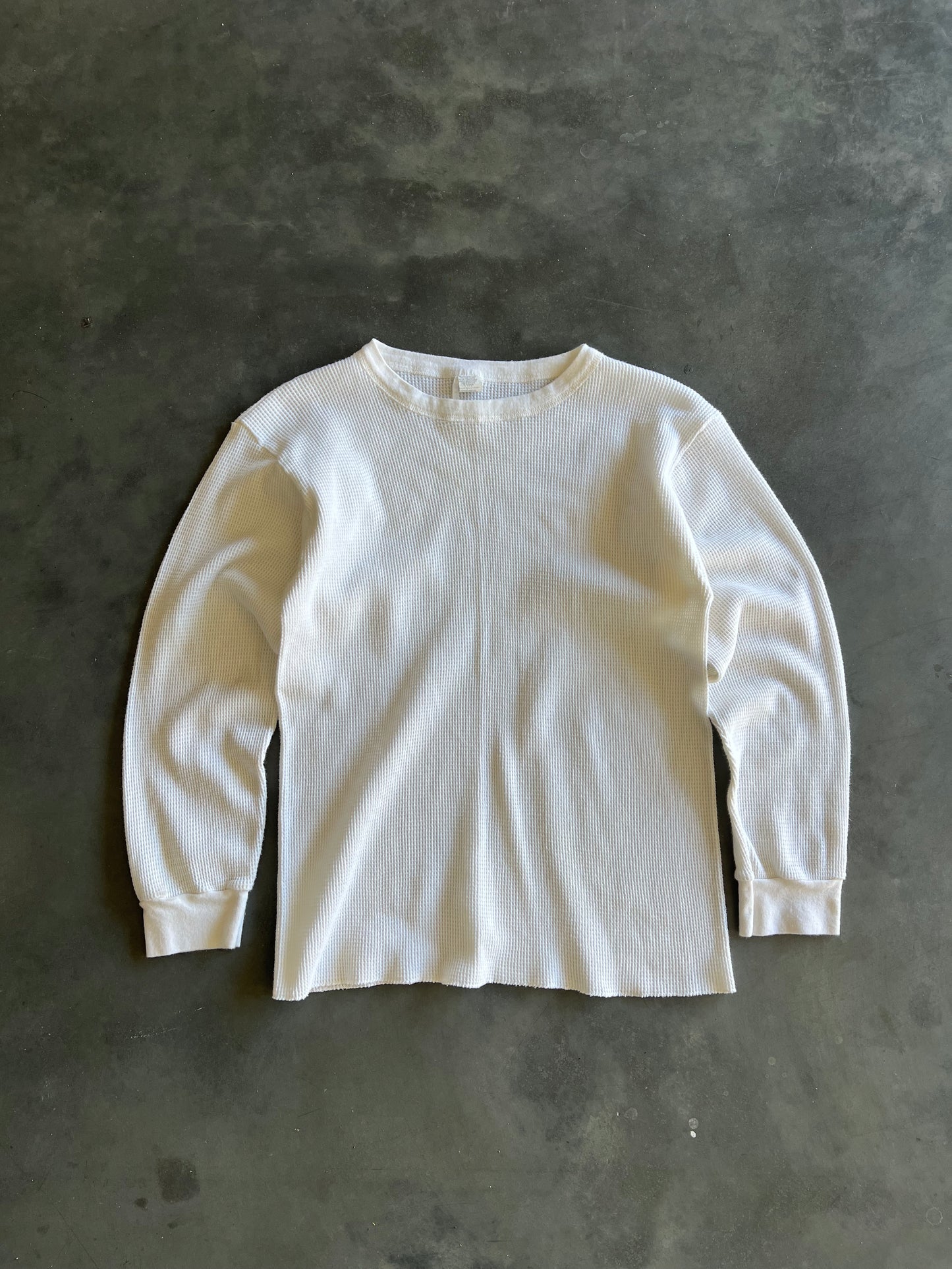 Vintage White Thermal Knit Shirt - 2XL