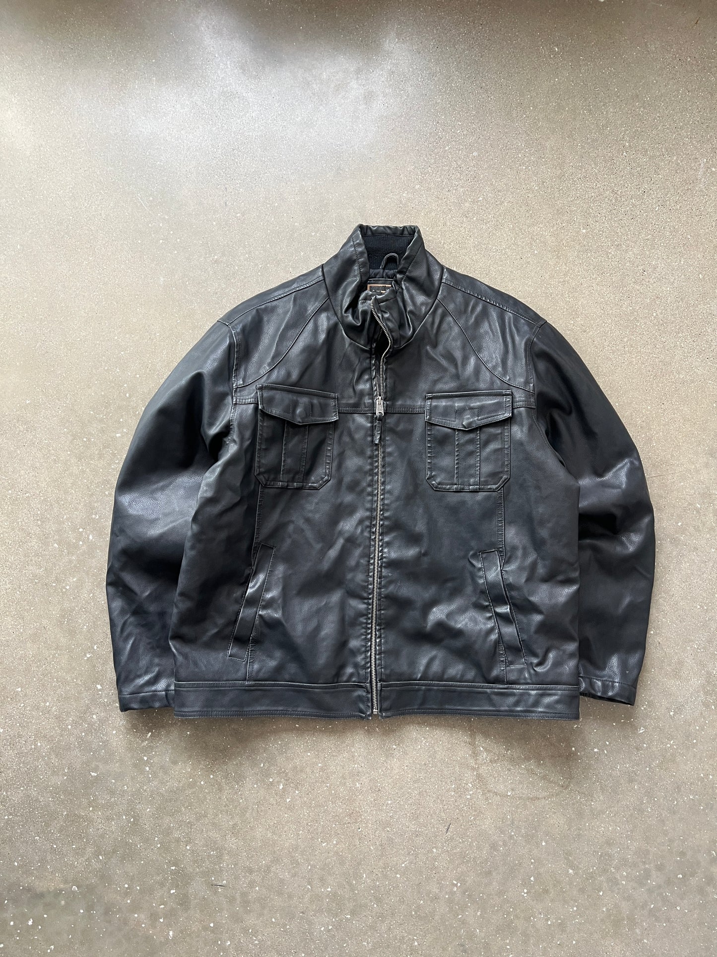 Vintage Black Arizona Leather Jacket - XXL