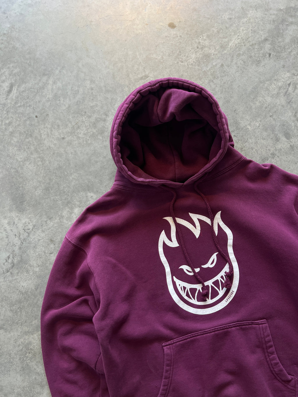 Vintage Dark Maroon Spitfire Hoodie - M