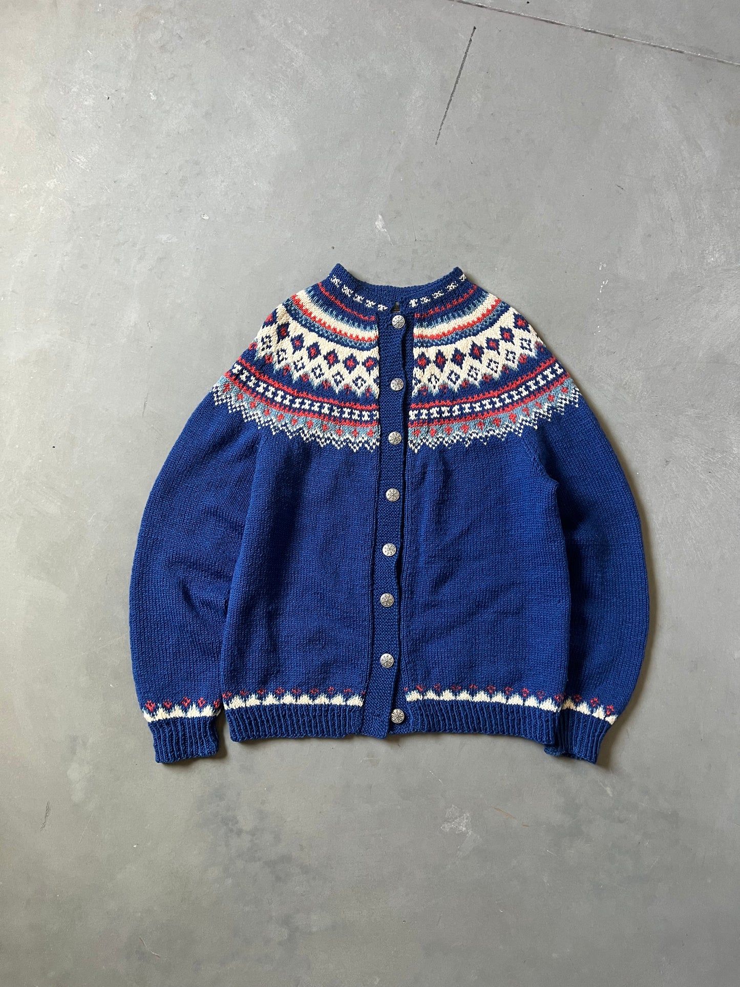 Vintage 1960s Norsk Hand Knit 100% Wool Sweater - M