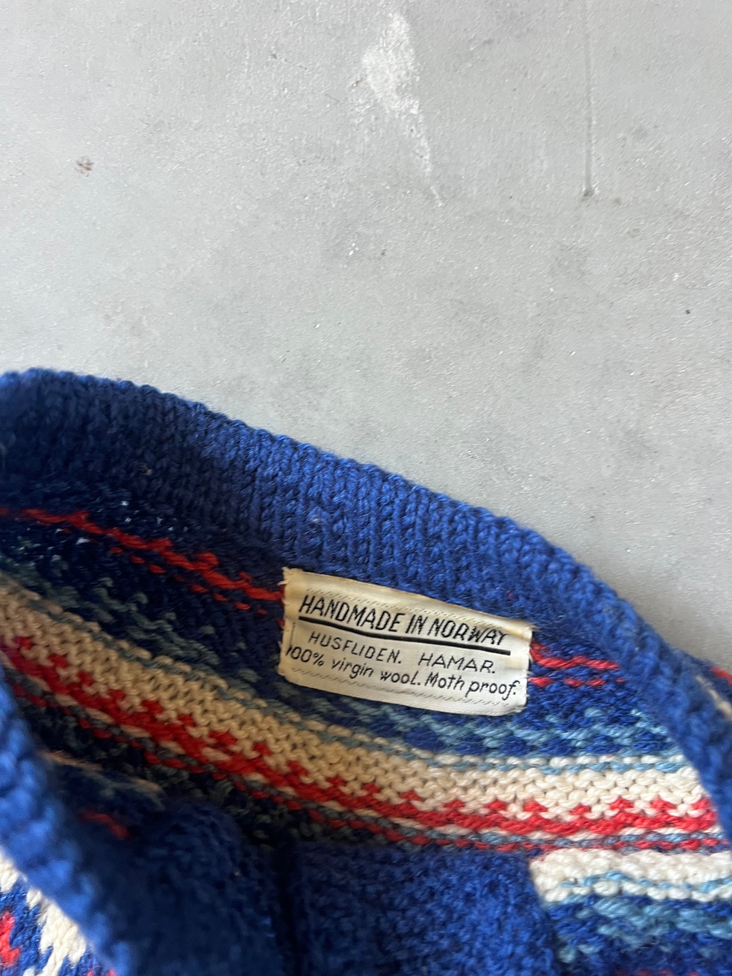 Vintage 1960s Norsk Hand Knit 100% Wool Sweater - M