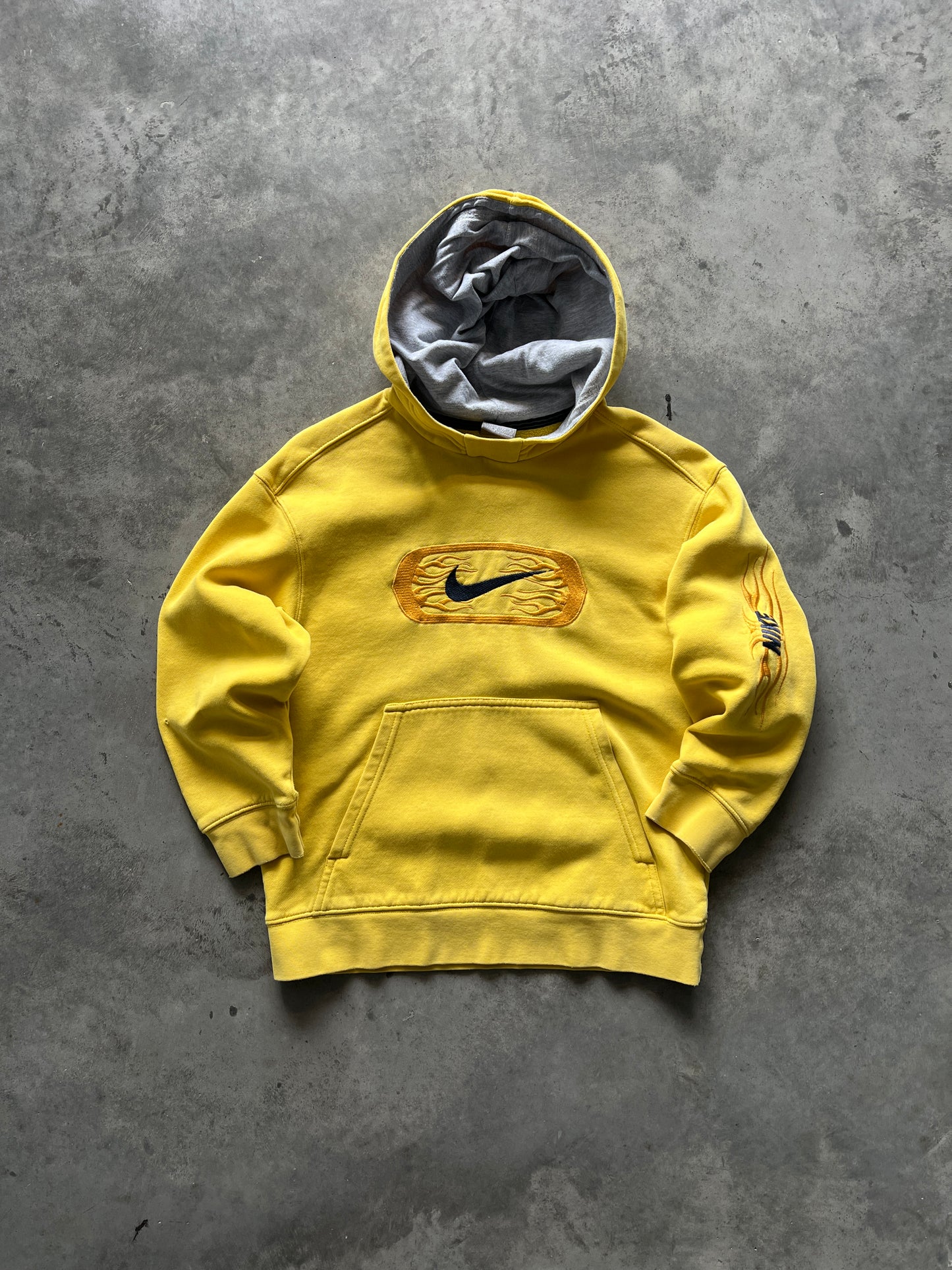 Vintage Yellow Y2k Nike Hoodie - YS