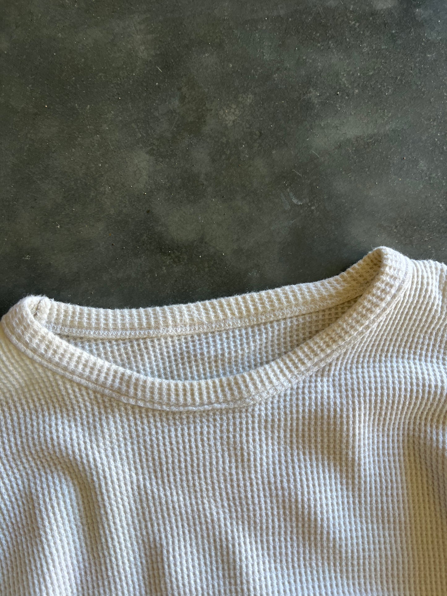 Vintage 90s White Thermal Shirt - S