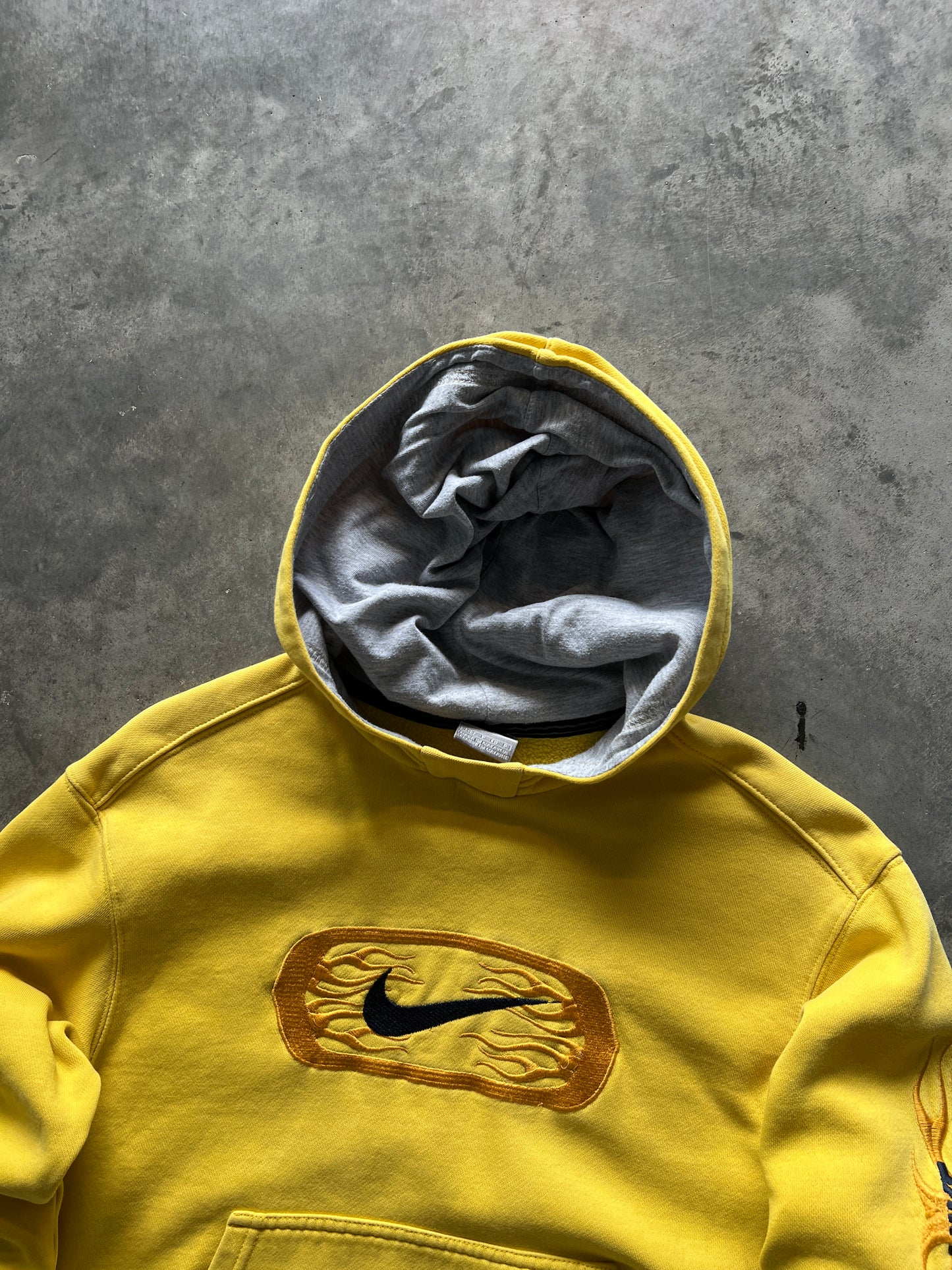 Vintage Yellow Y2k Nike Hoodie - YS