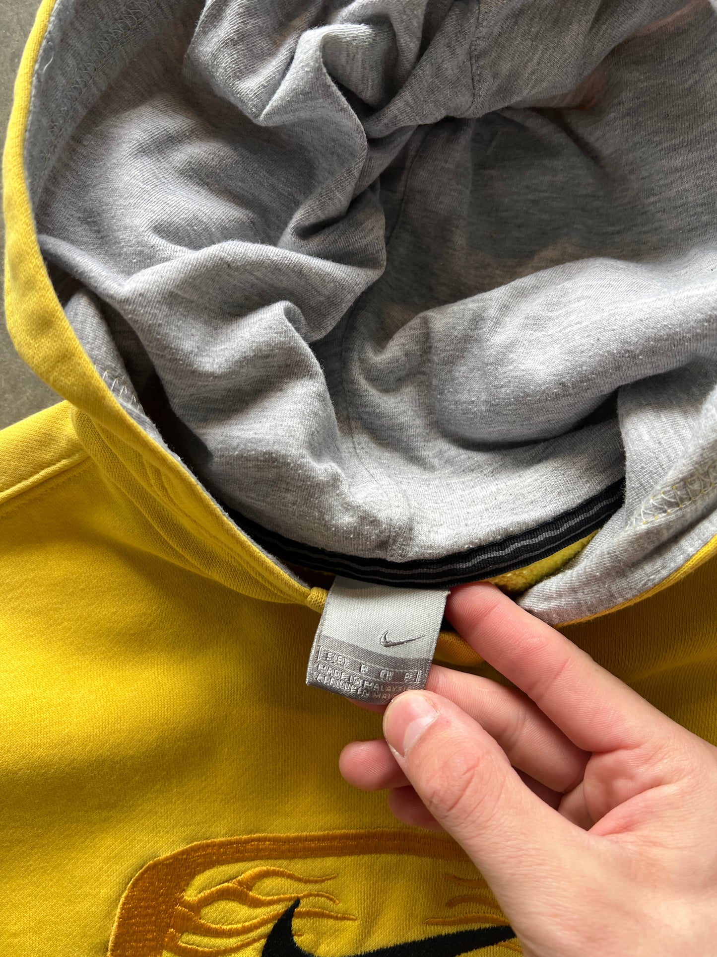 Vintage Yellow Y2k Nike Hoodie - YS