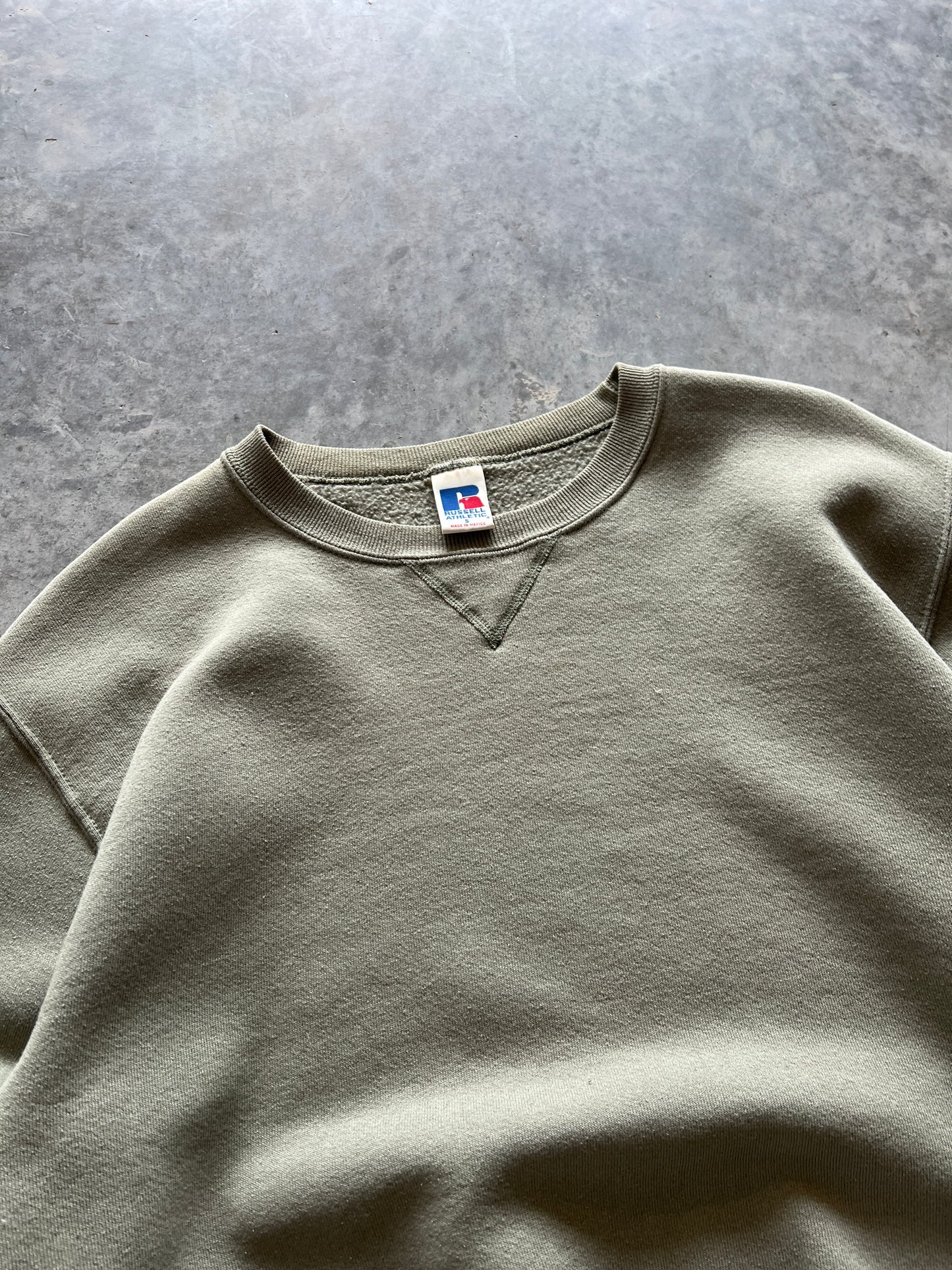 Vintage Sage Green Russell Crew - M