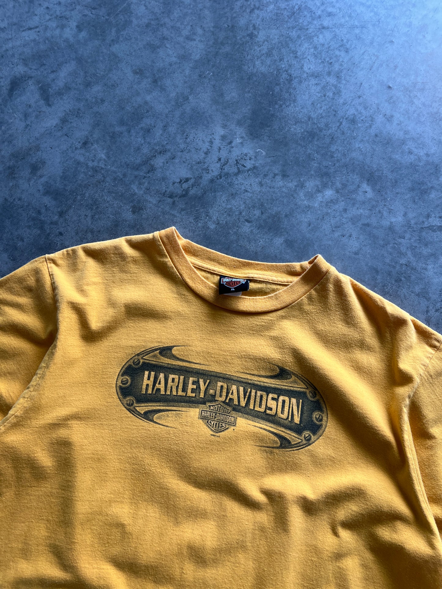 Vintage Yellow Harley Davidson Shirt - L
