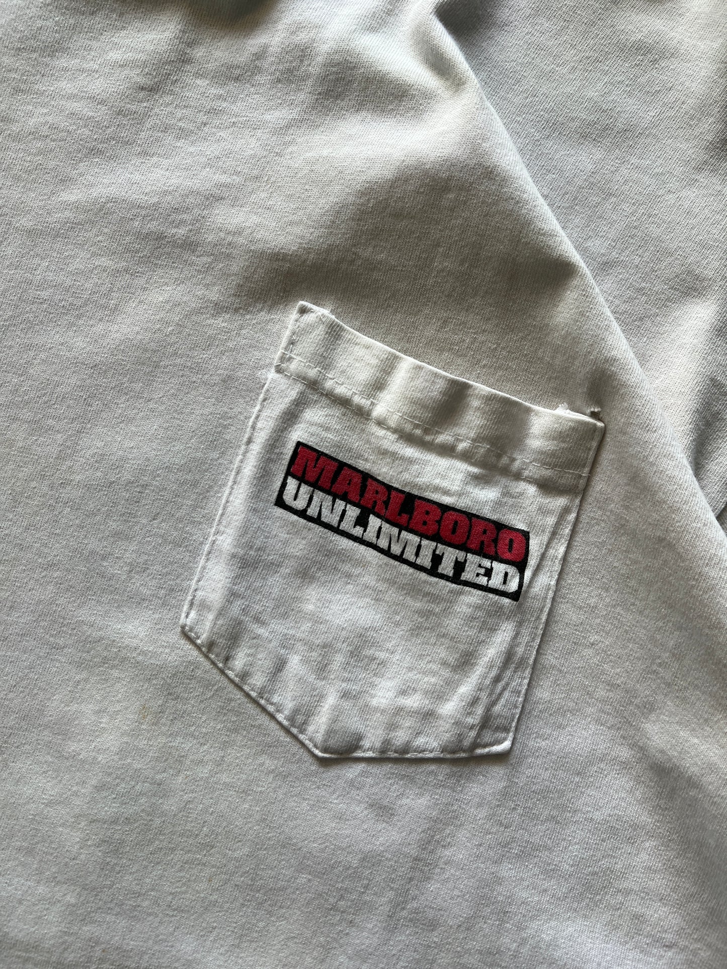 Vintage White Red Marlboro Logo Shirt - L