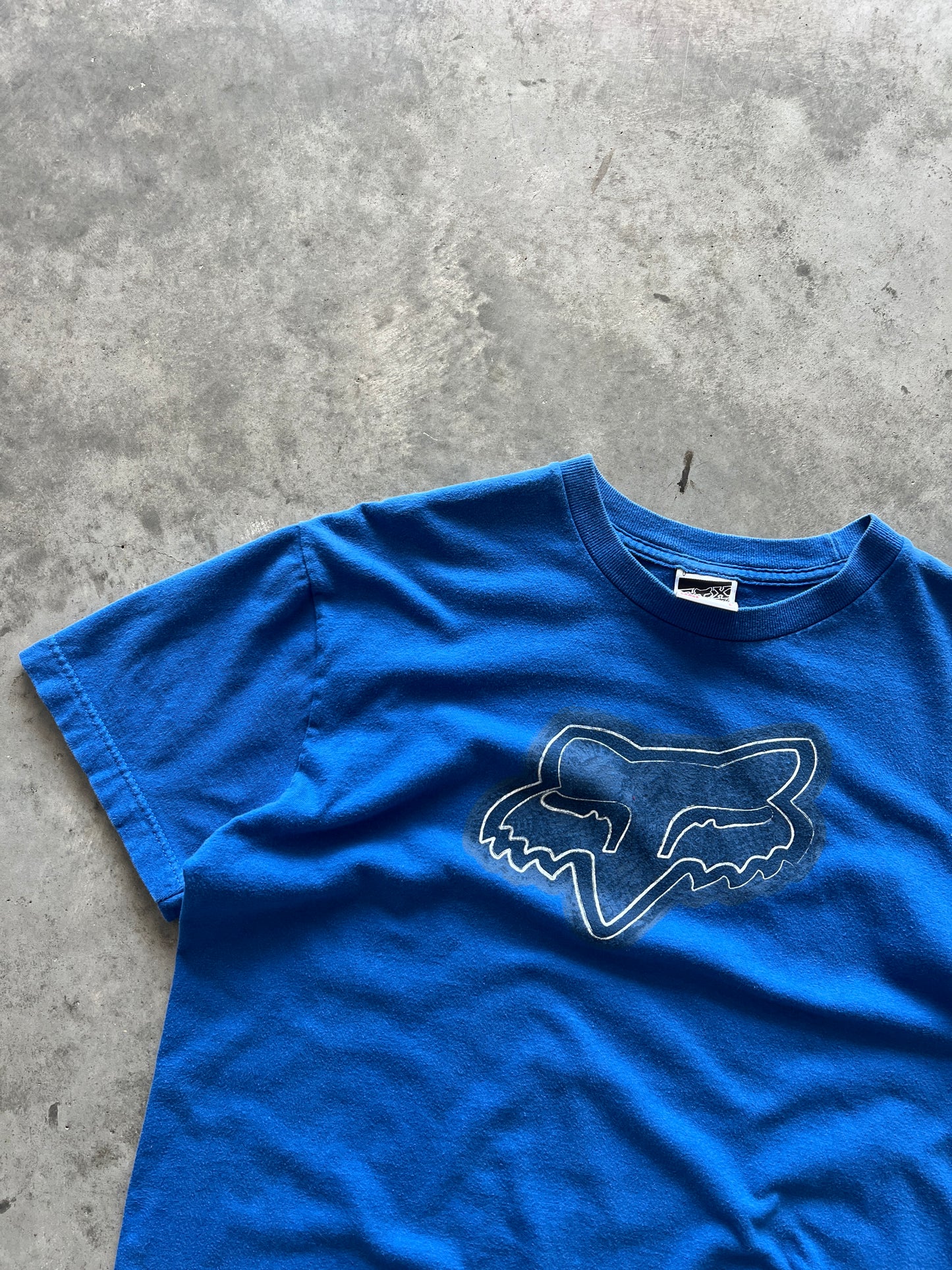 Vintage Blue Fox Racing Head Shirt - L