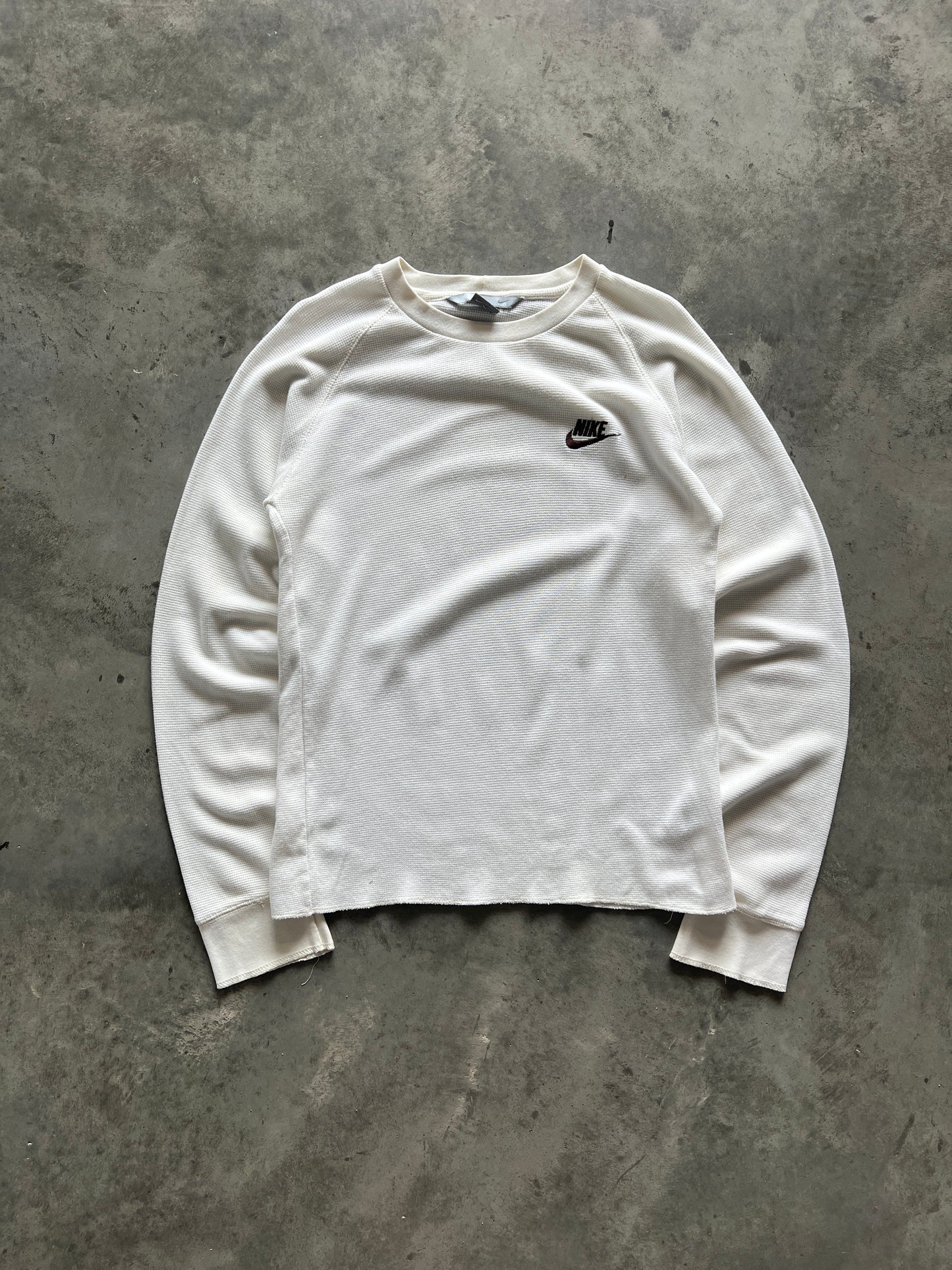 Vintage White Nike Thermal Shirt - M