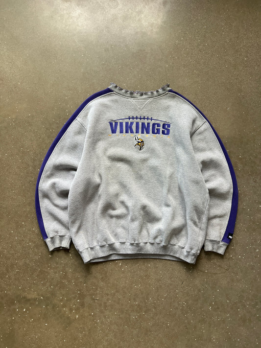 Vintage Grey Vikings NFL Crew - XXL