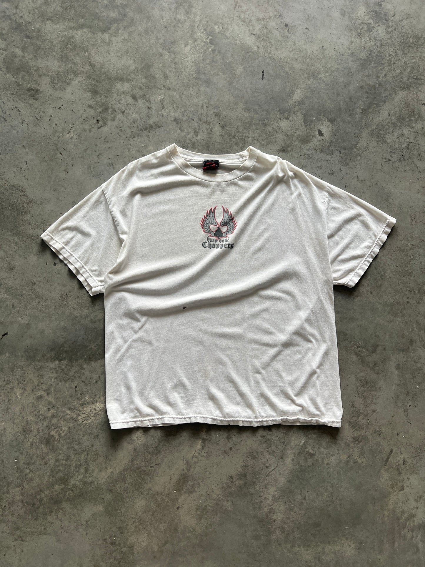 Vintage Distressed White Choppers Shirt - XL