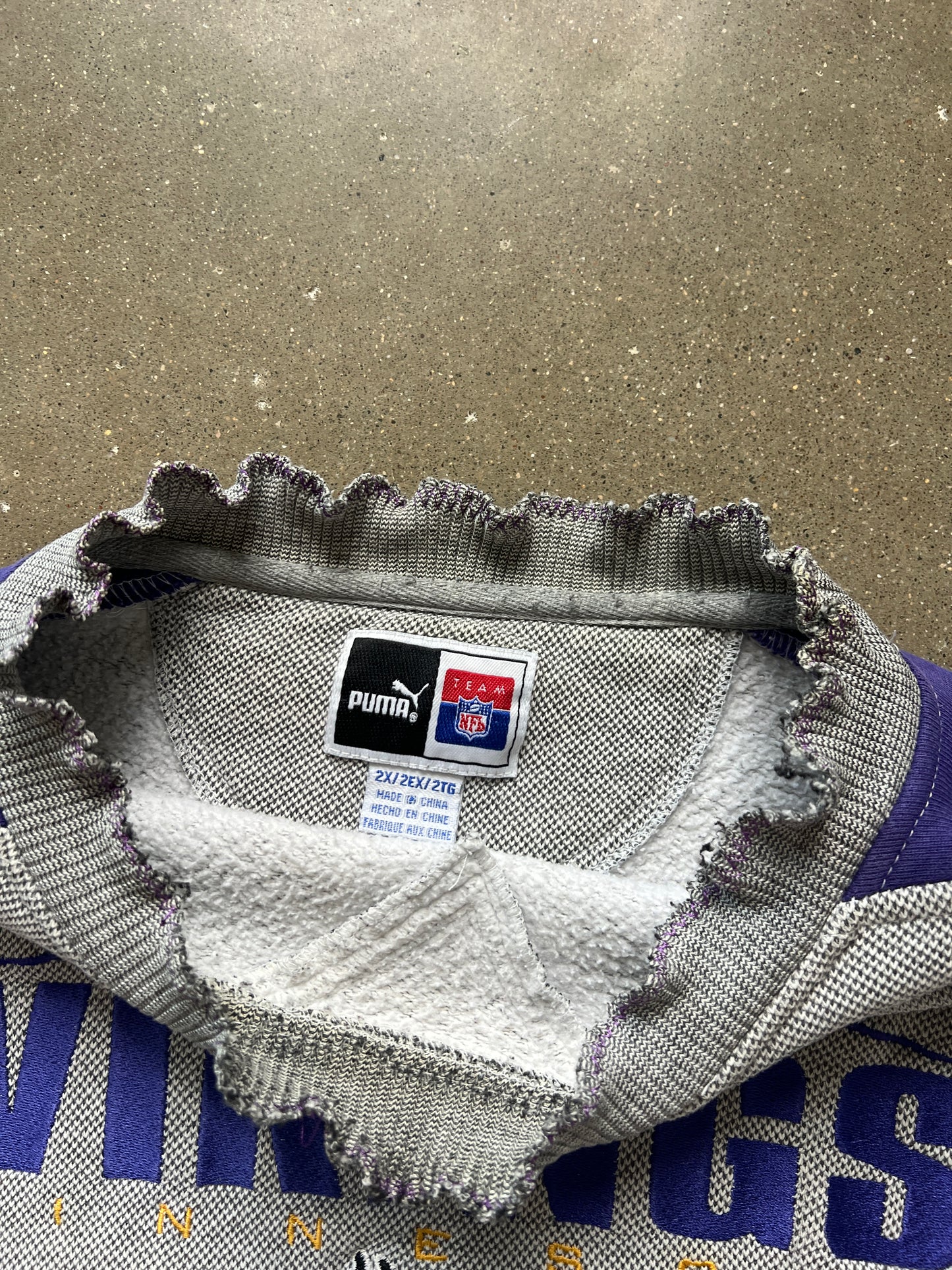 Vintage Grey Vikings NFL Crew - XXL