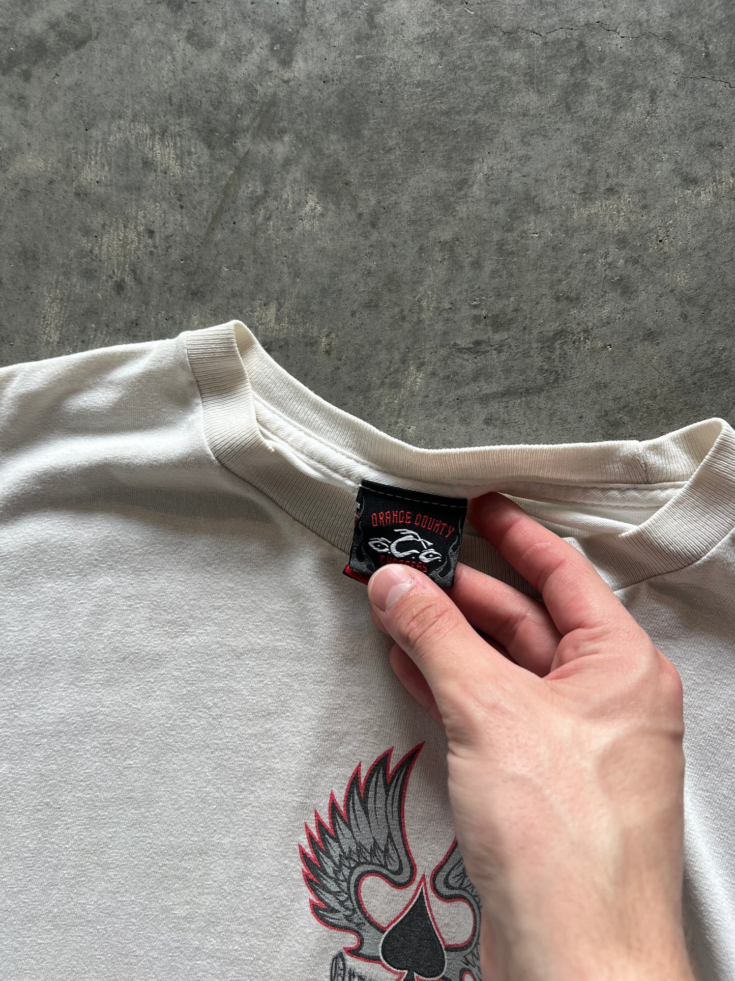 Vintage Distressed White Choppers Shirt - XL