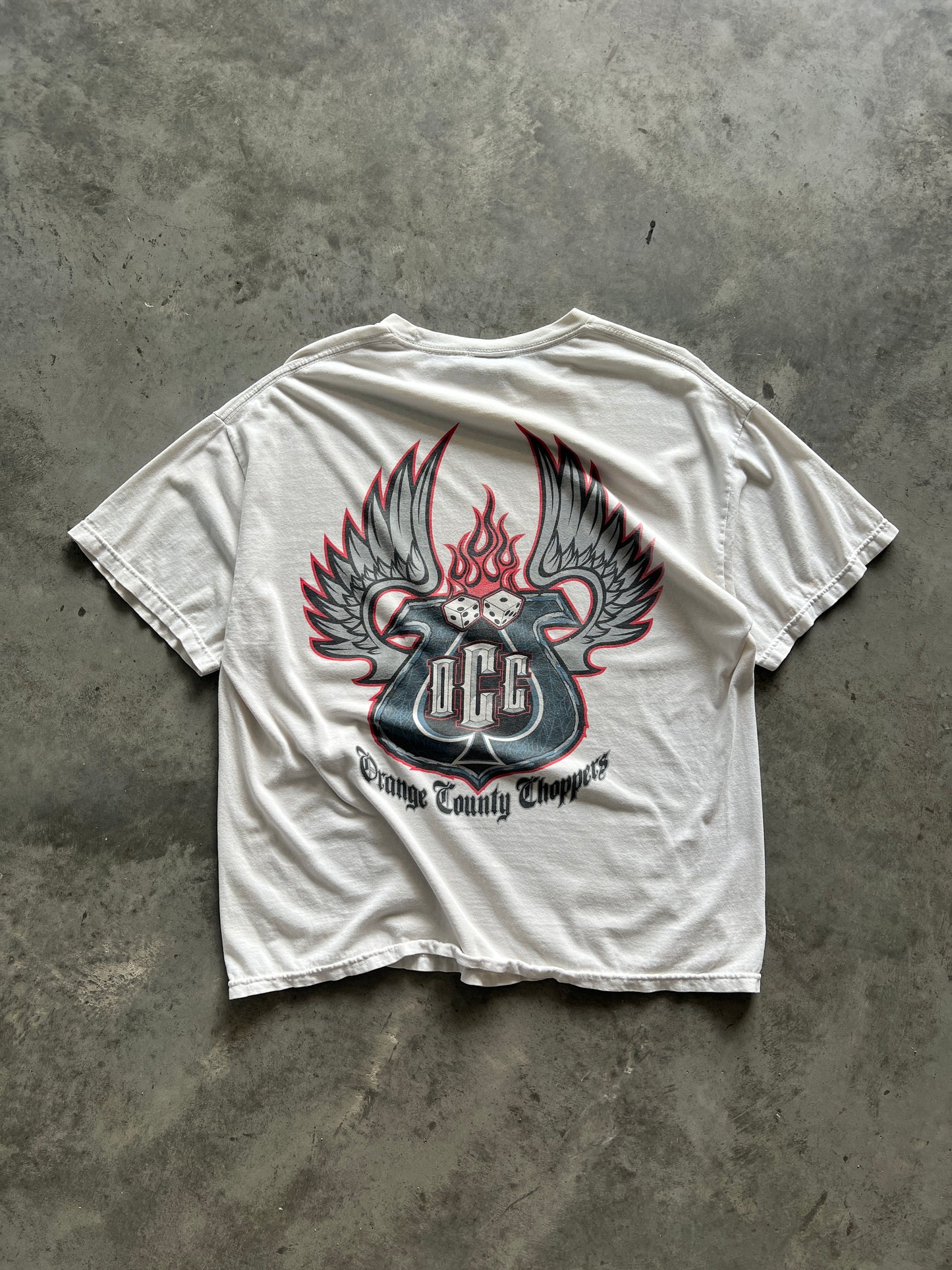Vintage Distressed White Choppers Shirt - XL