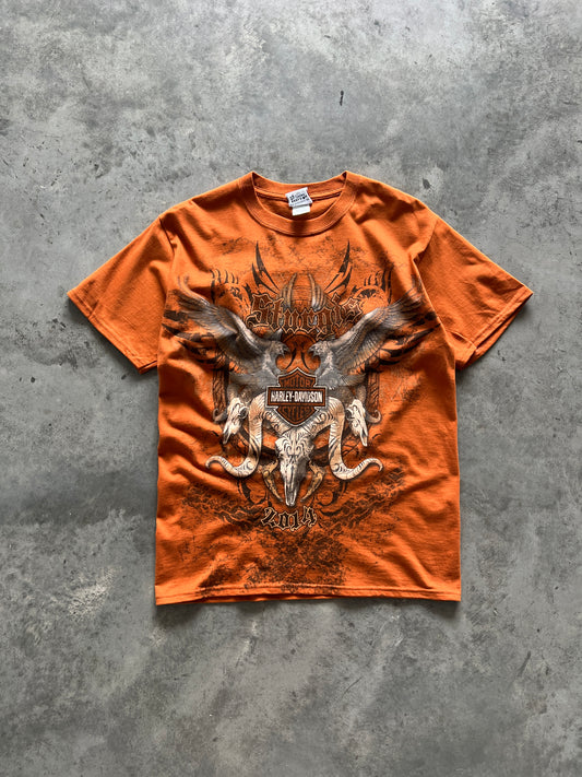 Vintage Orange Harley Davidson Shirt - M