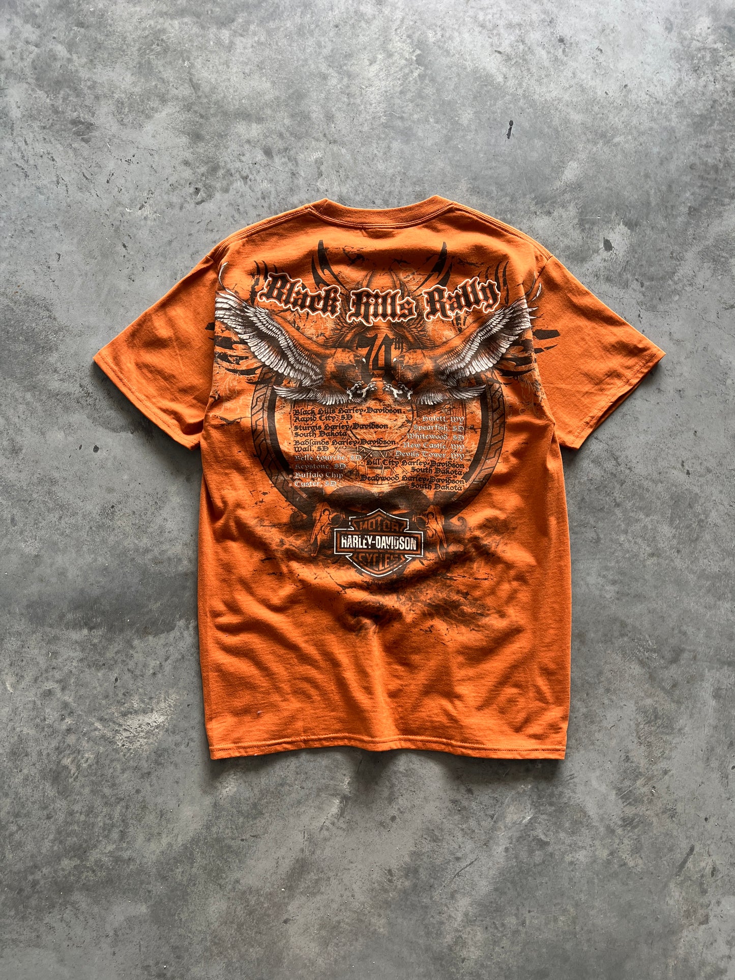 Vintage Orange Harley Davidson Shirt - M
