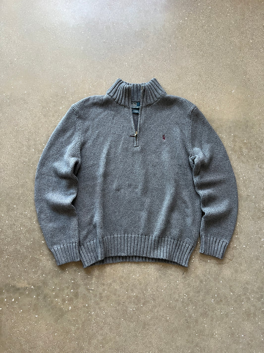 Vintage Grey Polo Ralph Lauren Sweater - L