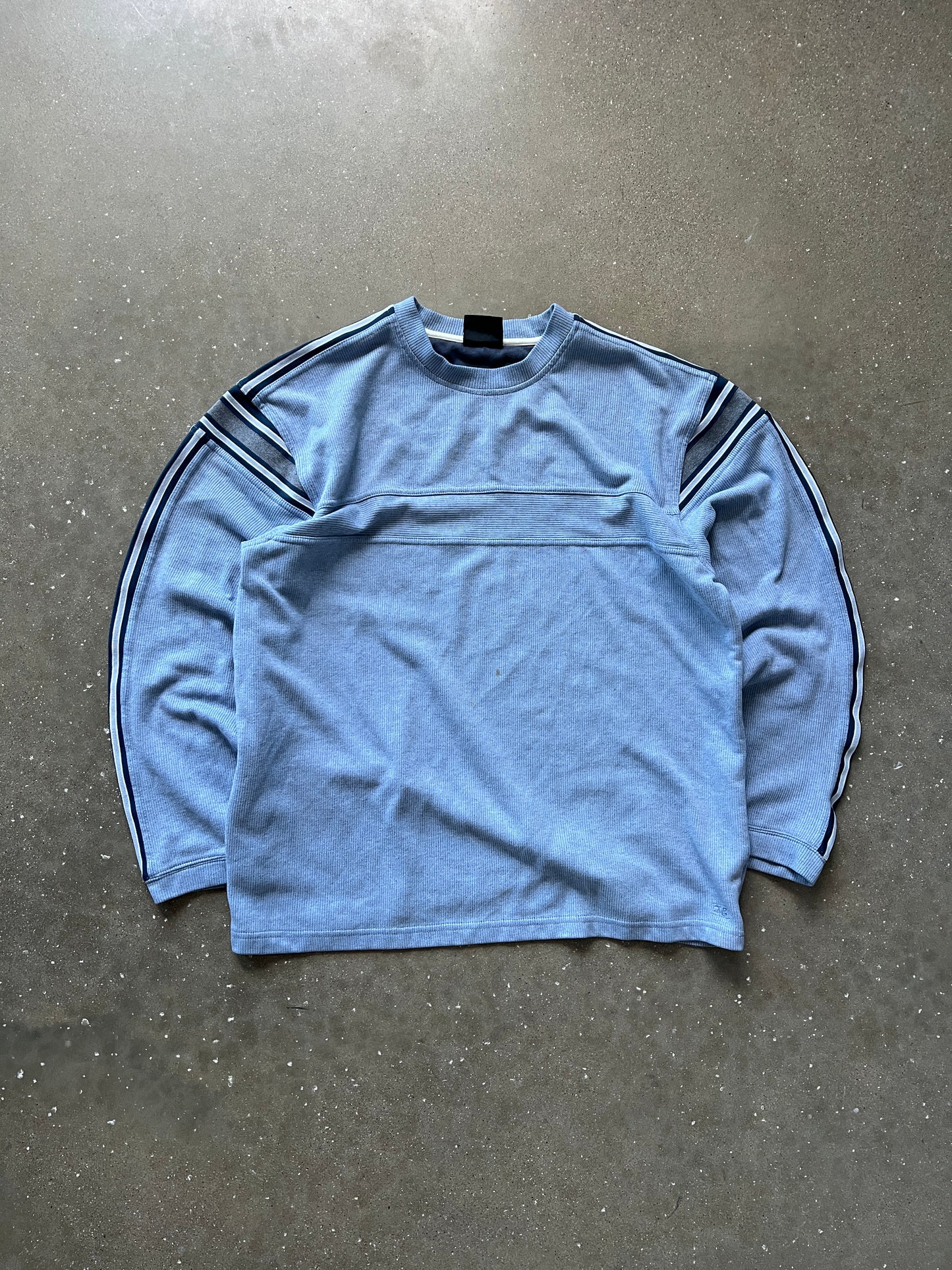 Vintage Blue Extreme Gear Stripped Sweater - L
