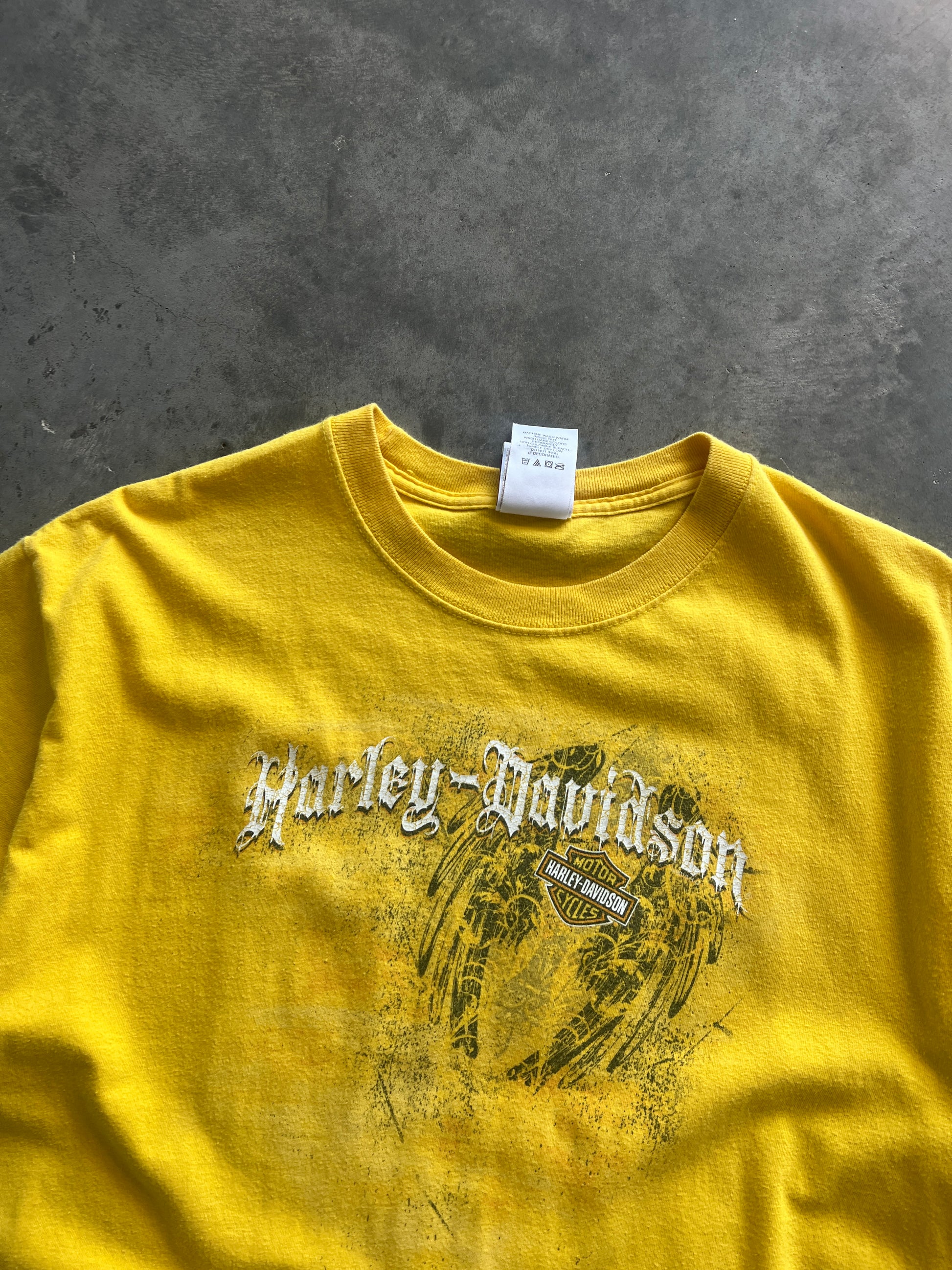 Vintage Yellow Harley Davidson Shirt - L