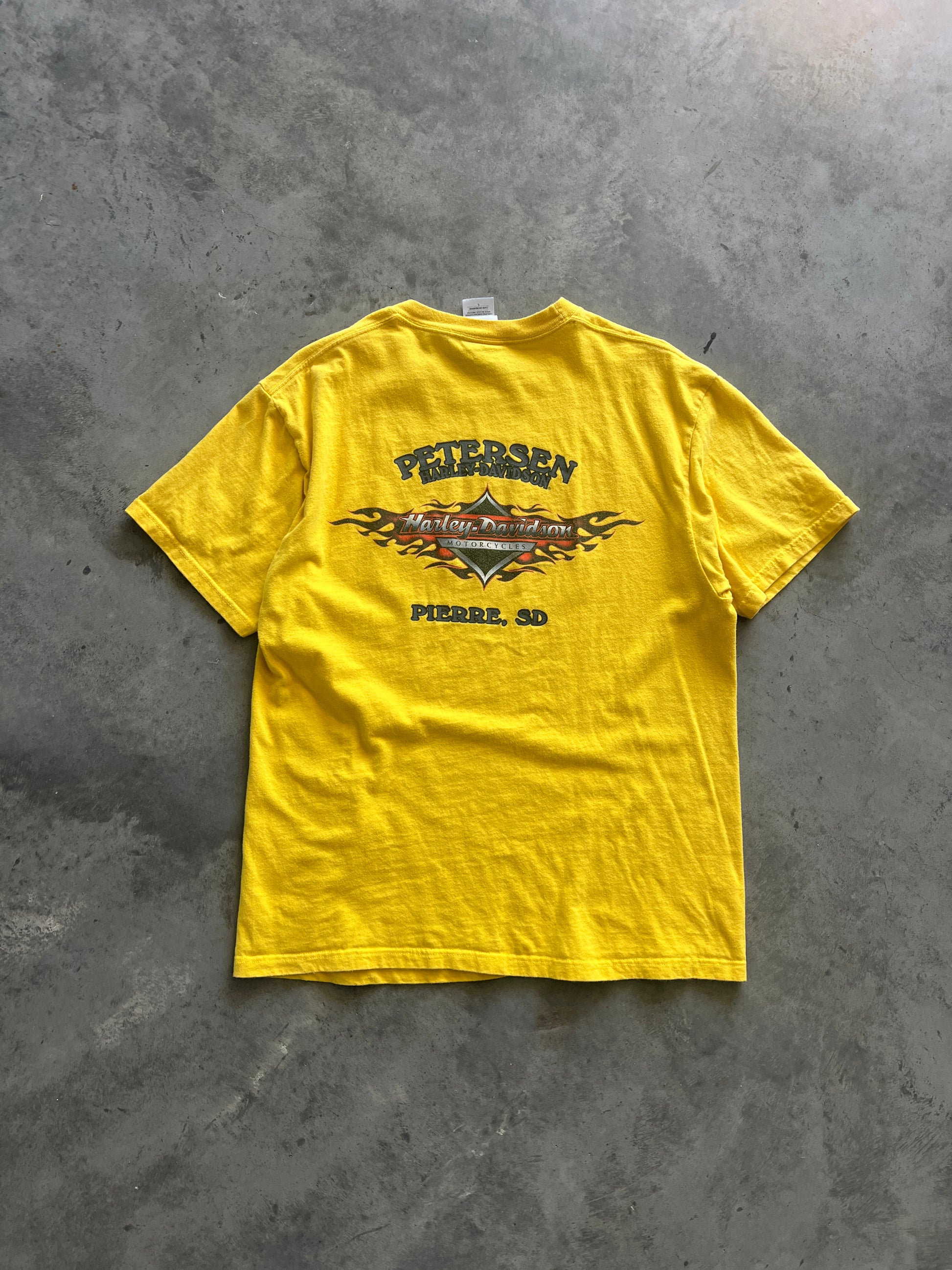 Vintage Yellow Harley Davidson Shirt - L