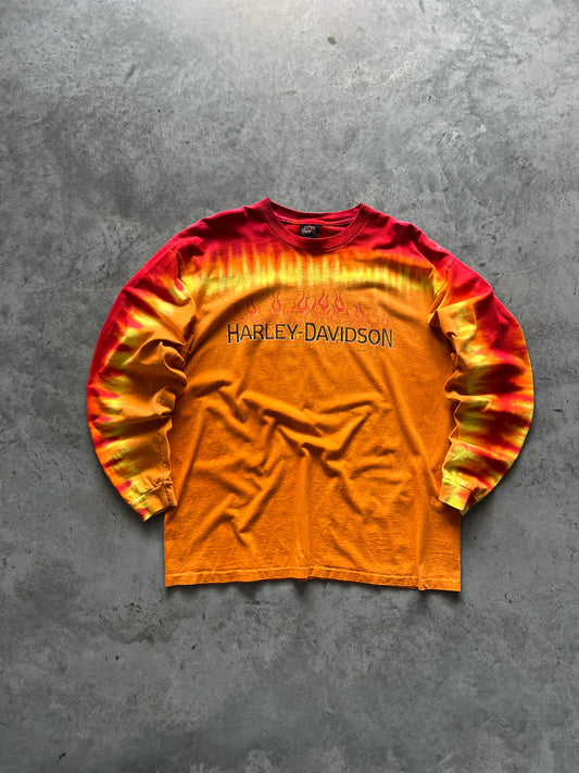Vintage Flaming Harley Davidson Shirt - L