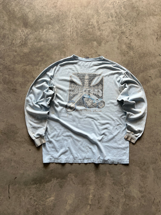 Vintage Blue Distressed Choppers Shirt - XL