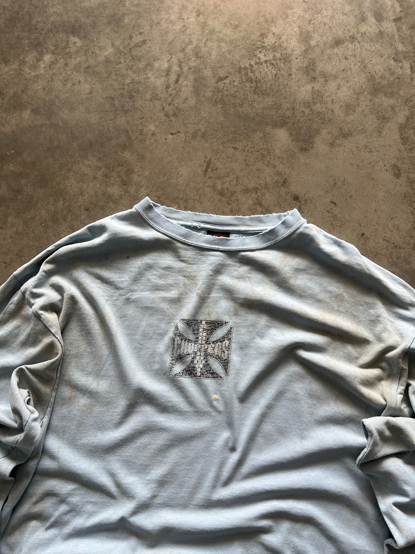 Vintage Blue Distressed Choppers Shirt - XL