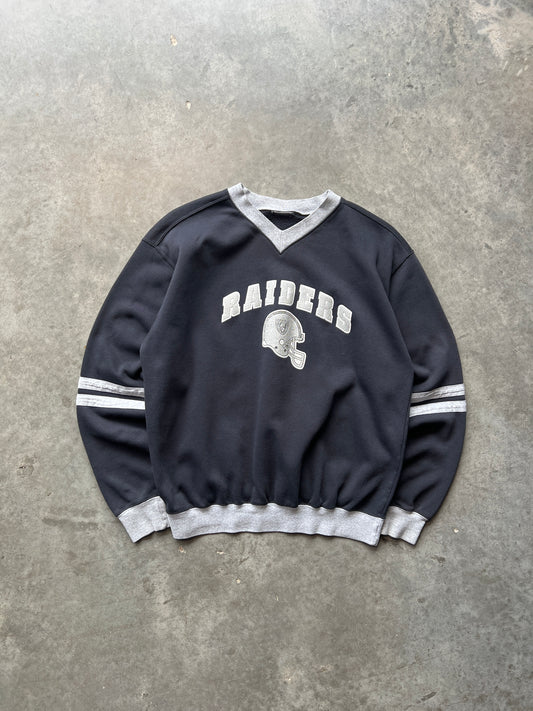 Vintage Black Raider Spellout Crew - M