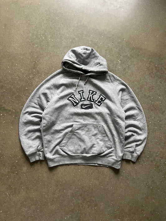Vintage Grey Nike Spellout Hoodie - L