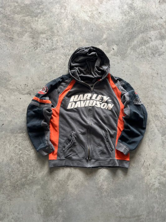 Vintage Harley Davidson Zip Up Hoodie - M