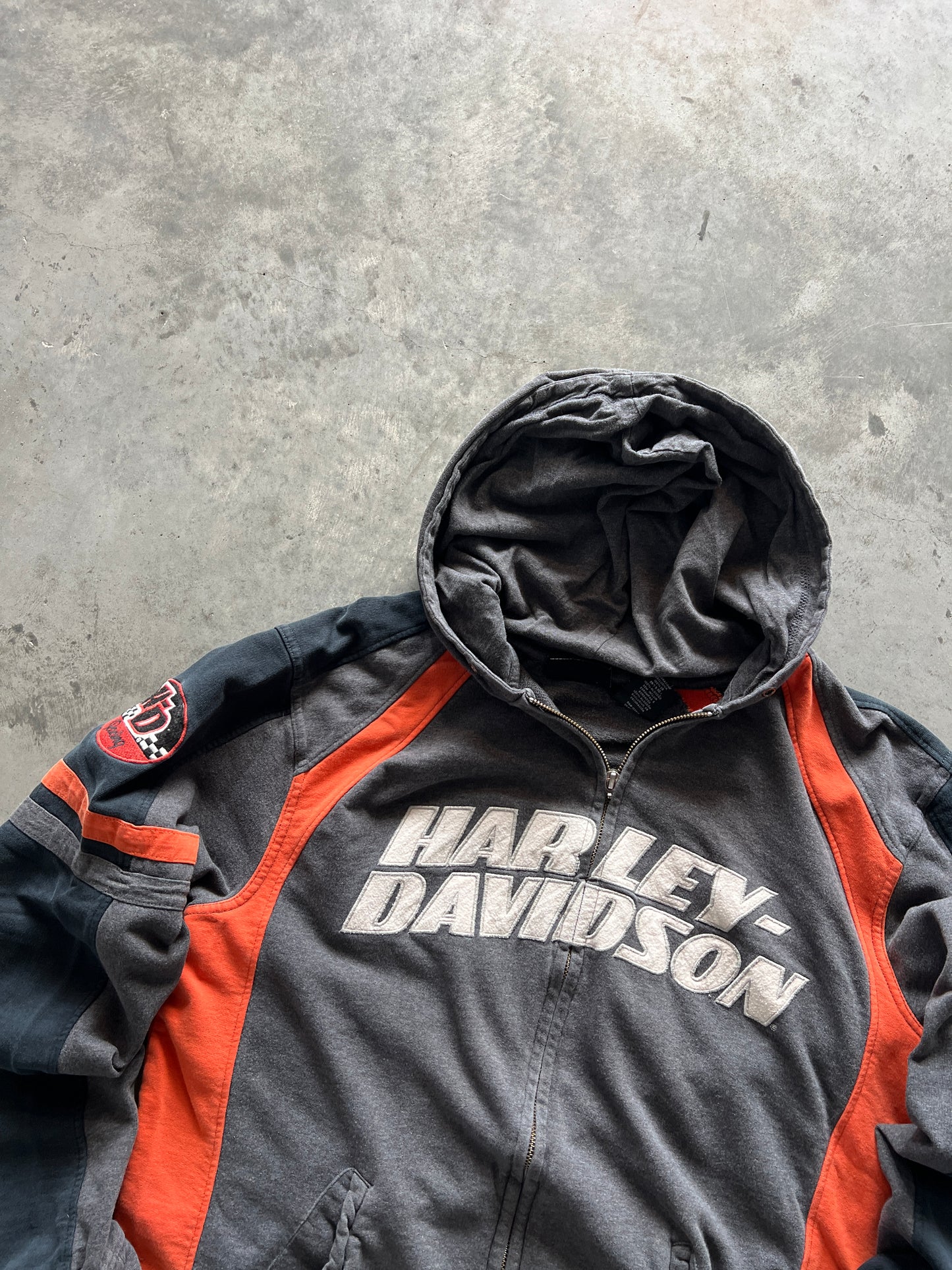 Vintage Harley Davidson Zip Up Hoodie - M