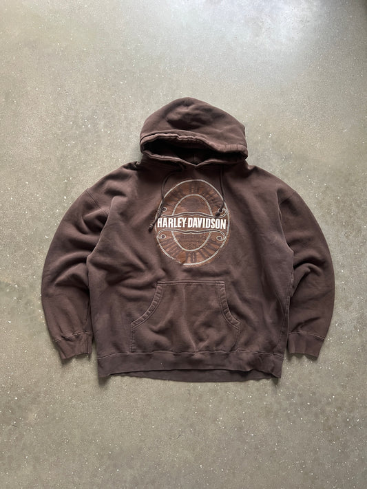 Vintage Brown Harley Davidson Hoodie - XL