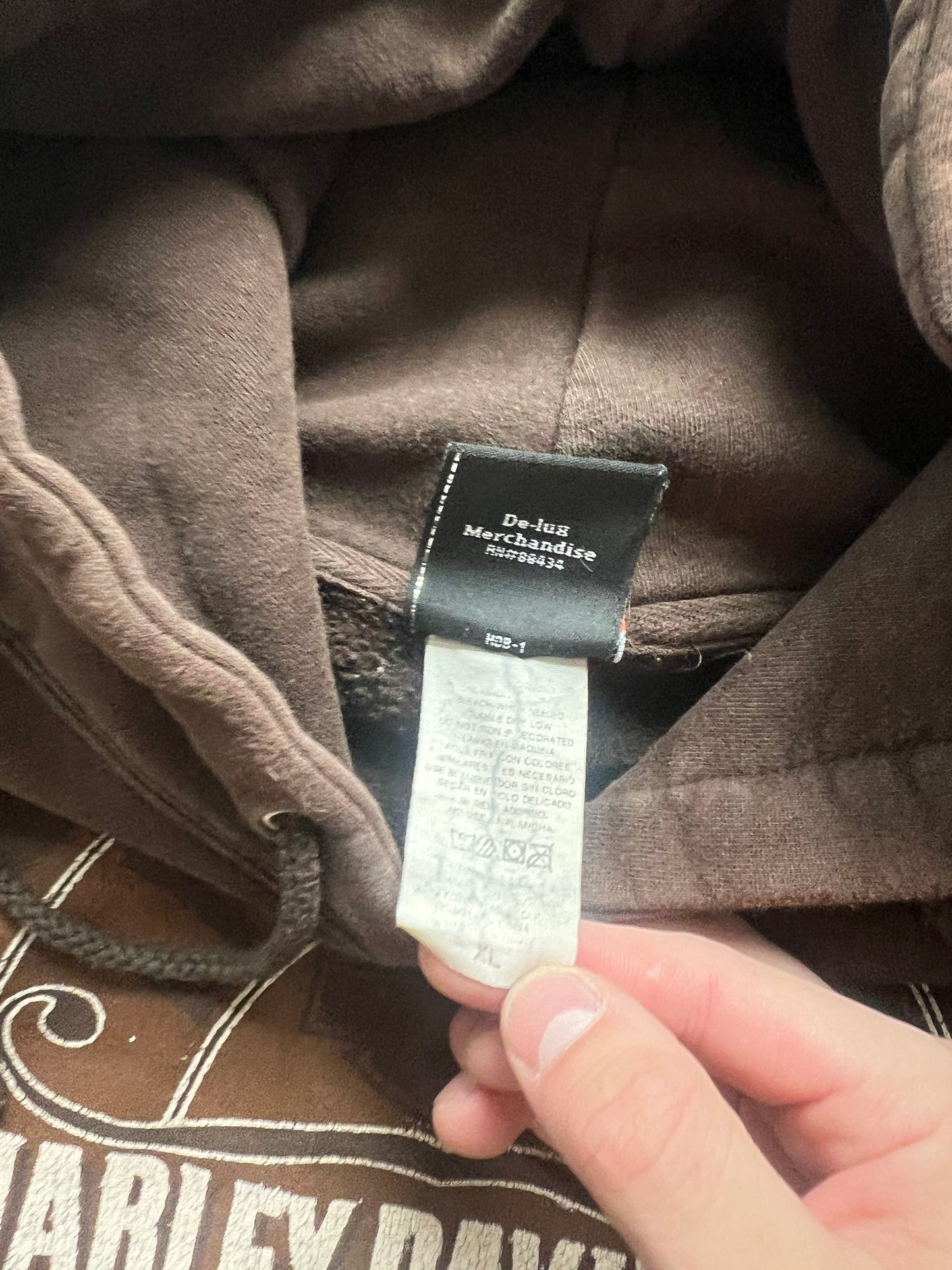 Vintage Brown Harley Davidson Hoodie - XL