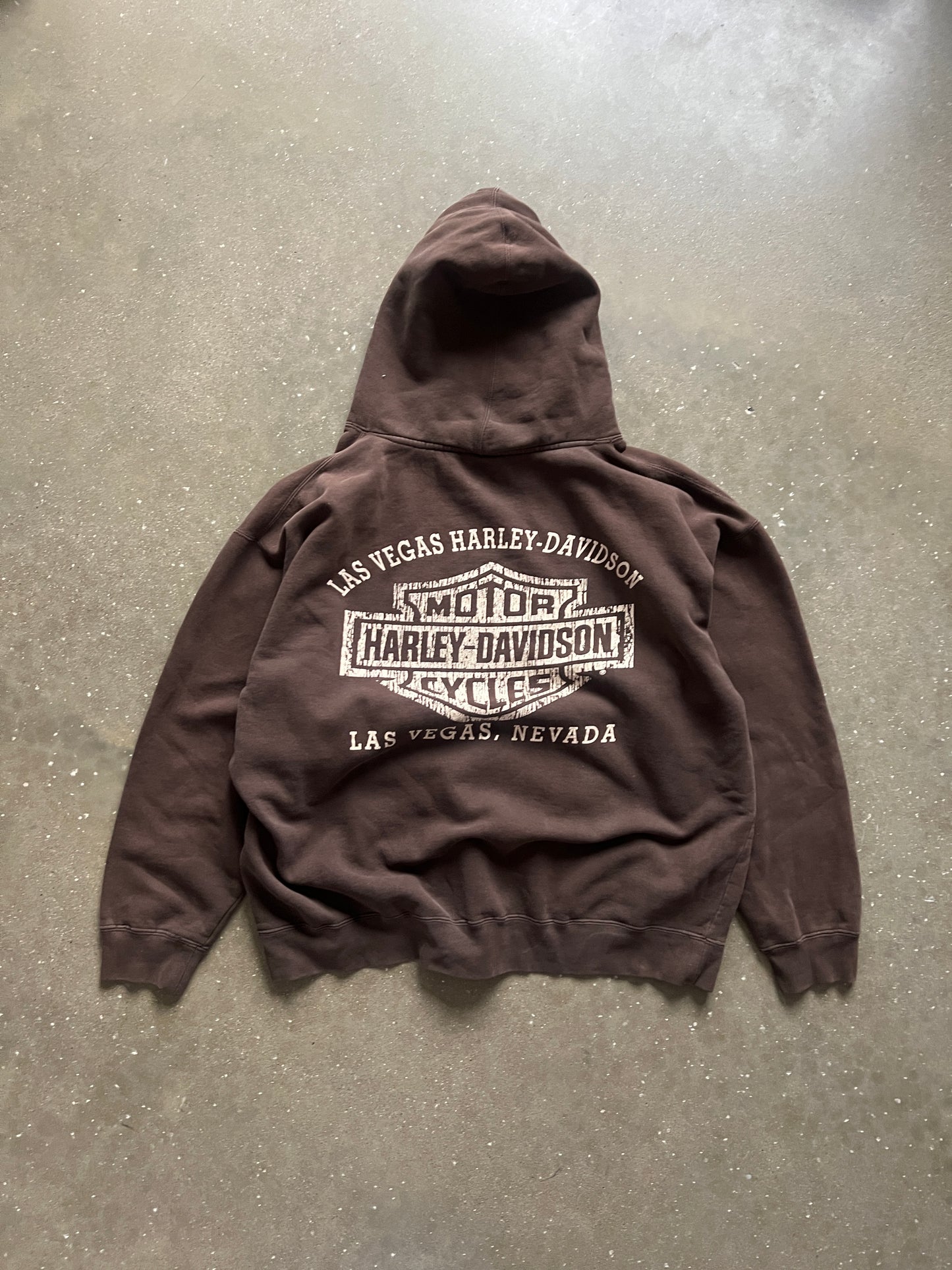 Vintage Brown Harley Davidson Hoodie - XL