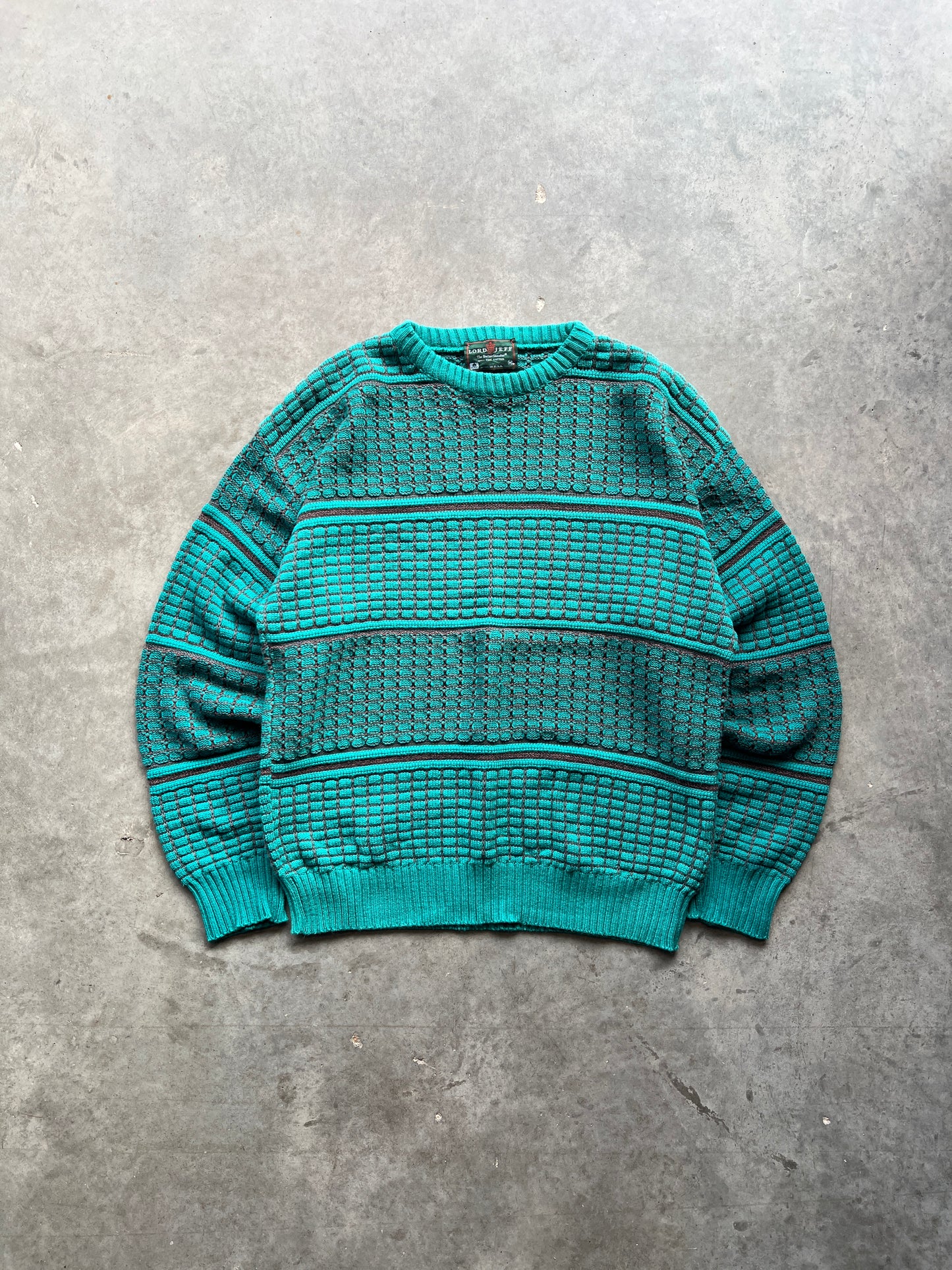 Vintage Aqua Blue Lord Jeff Sweater - L