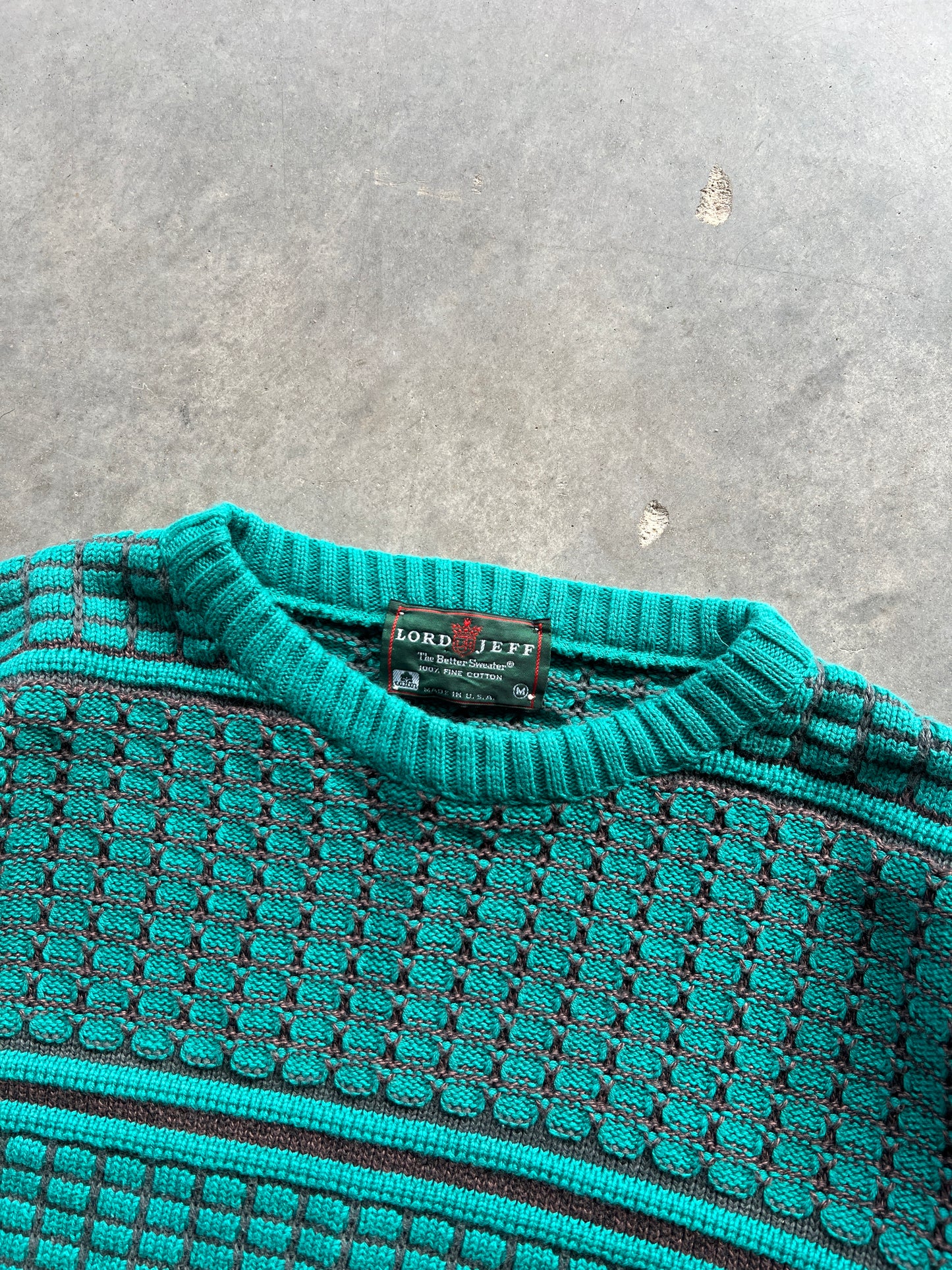 Vintage Aqua Blue Lord Jeff Sweater - L