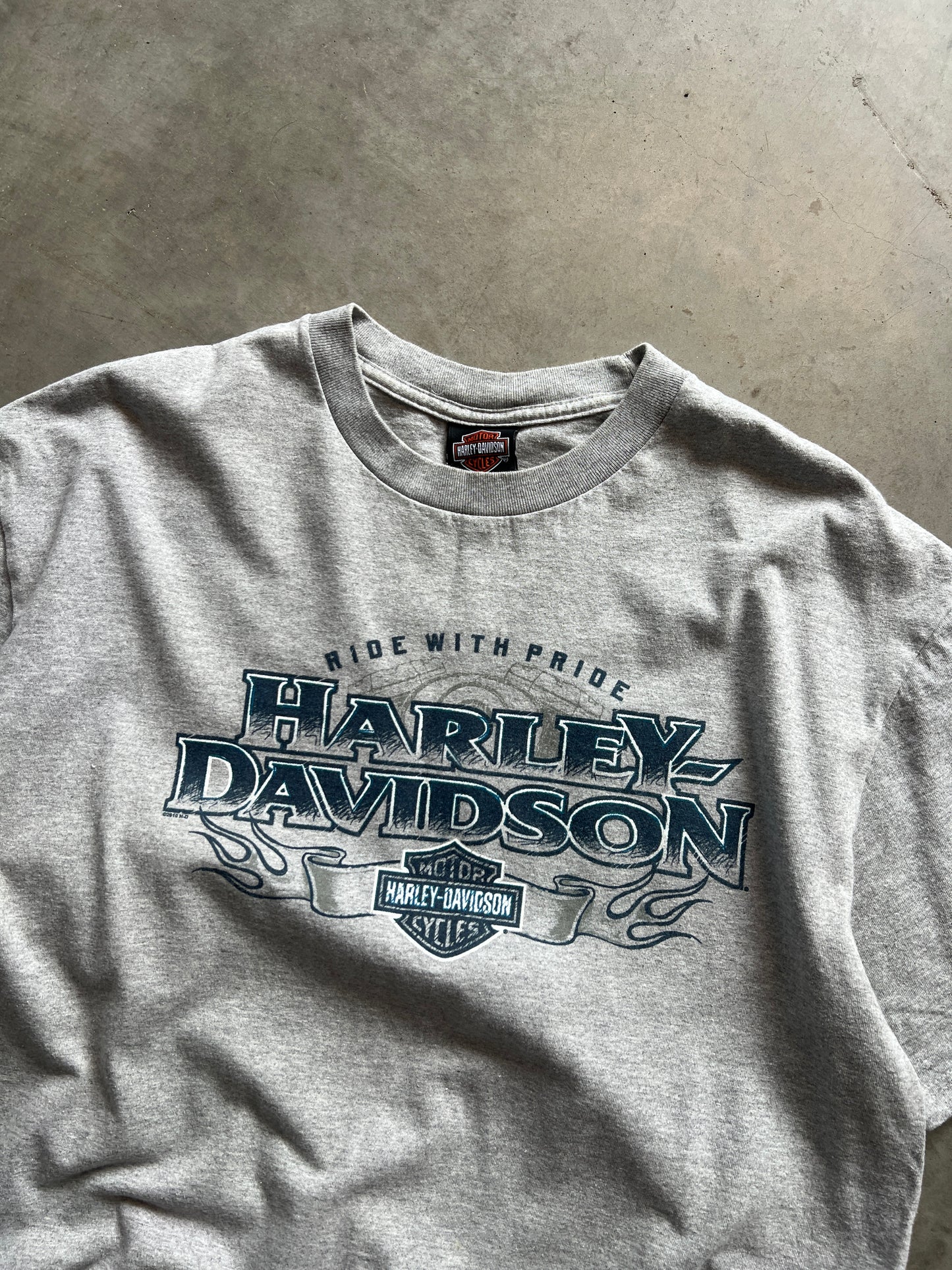 Vintage Grey Harley Davidson Shirt - L
