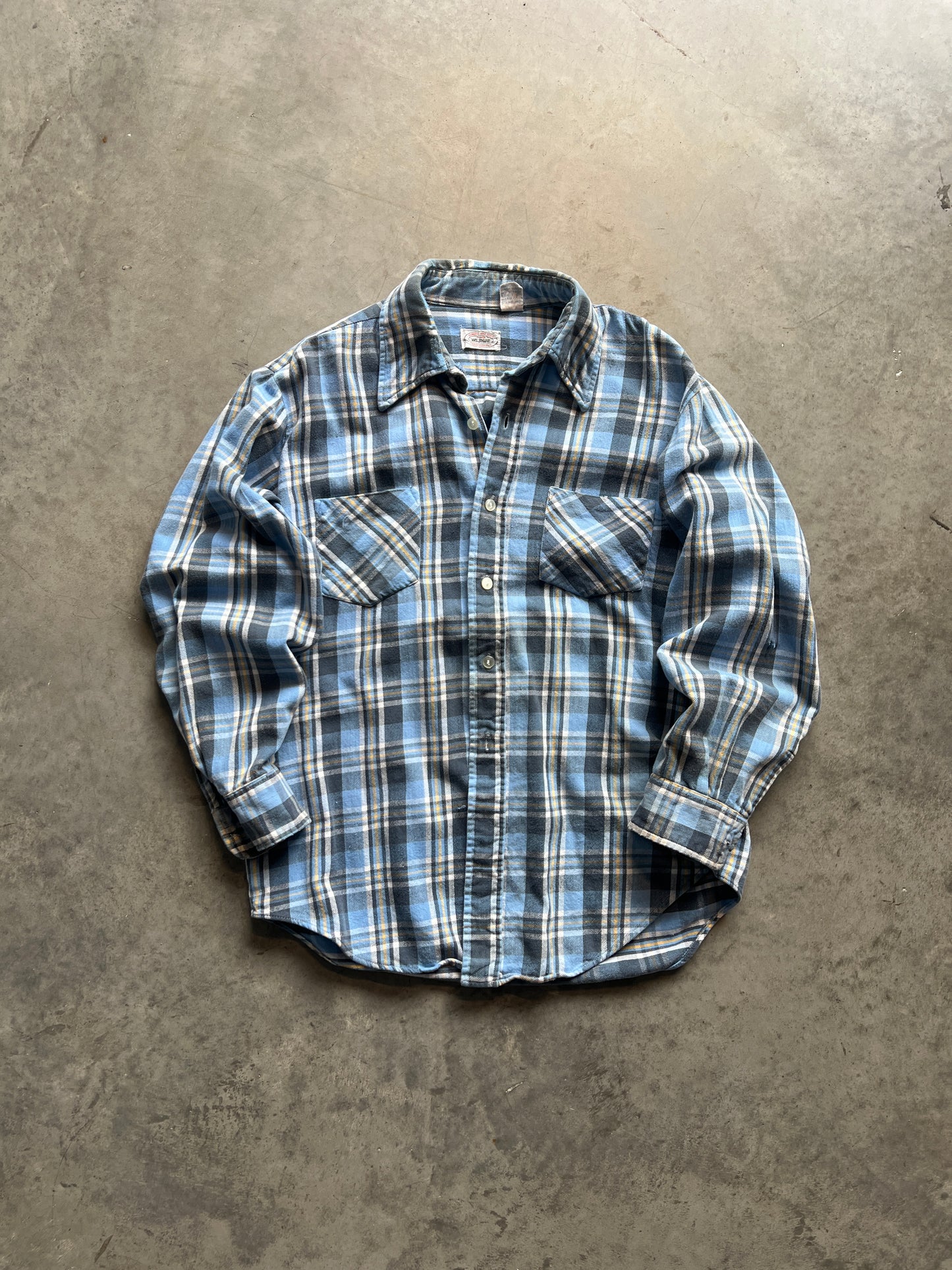 Vintage 80s Blue Button Down Shirt - M