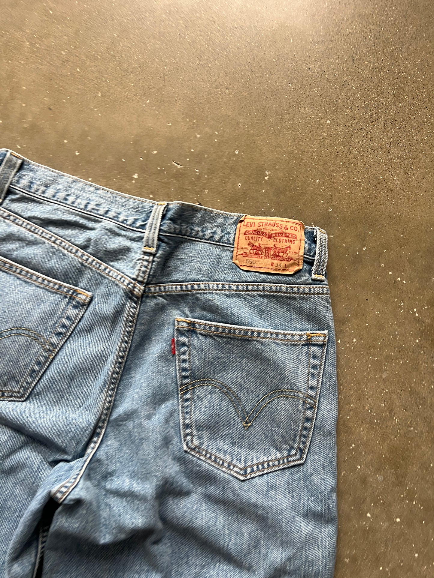 Vintage Blue Denim Levi Shorts - 34