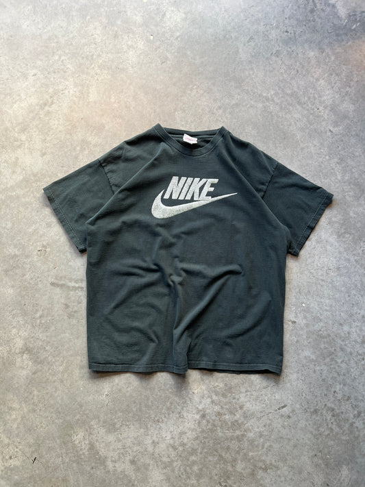 Vintage Black Nike Spellout Shirt - XL