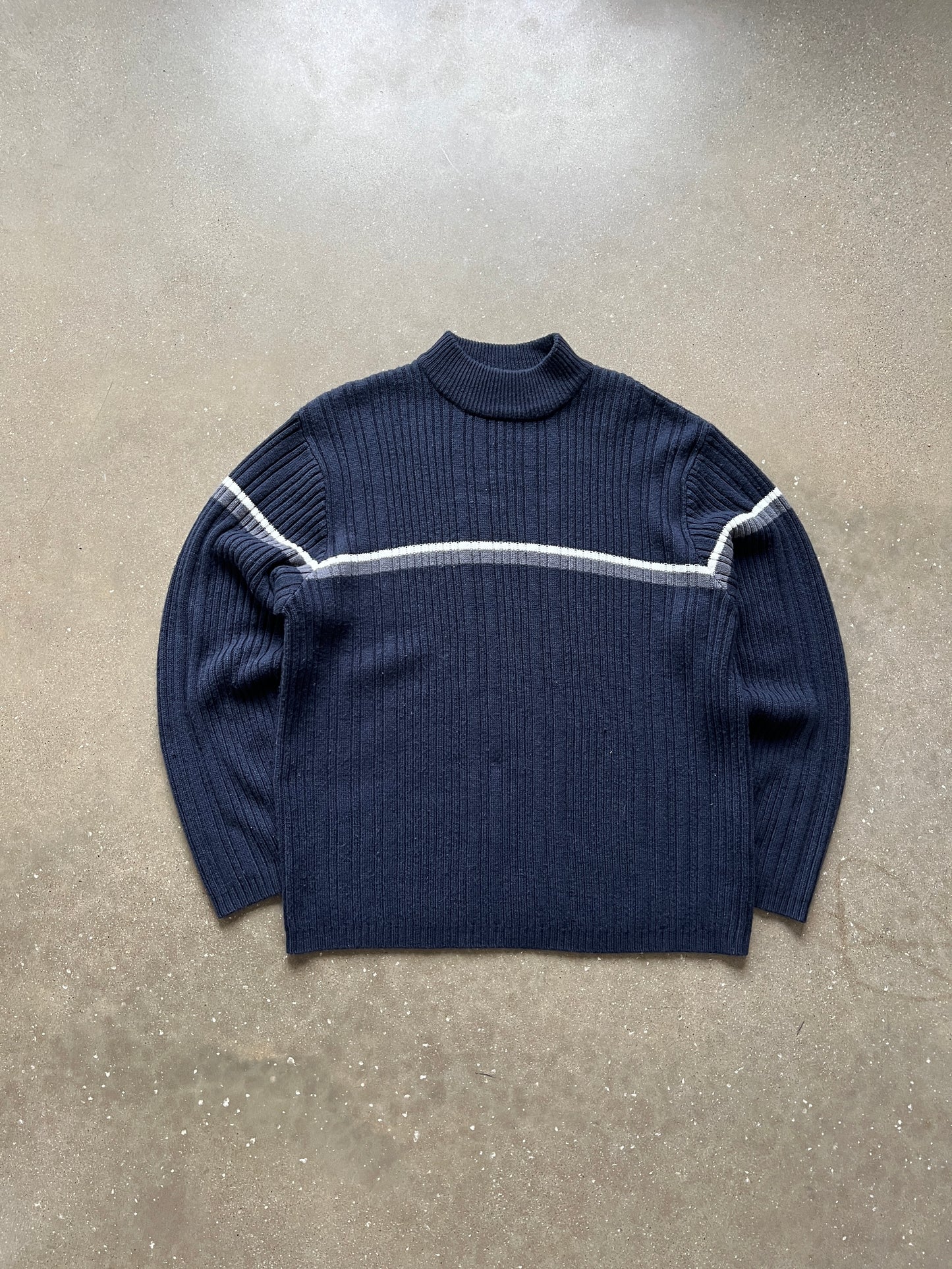 Vintage Navy Blue Stripped Sweater - XL