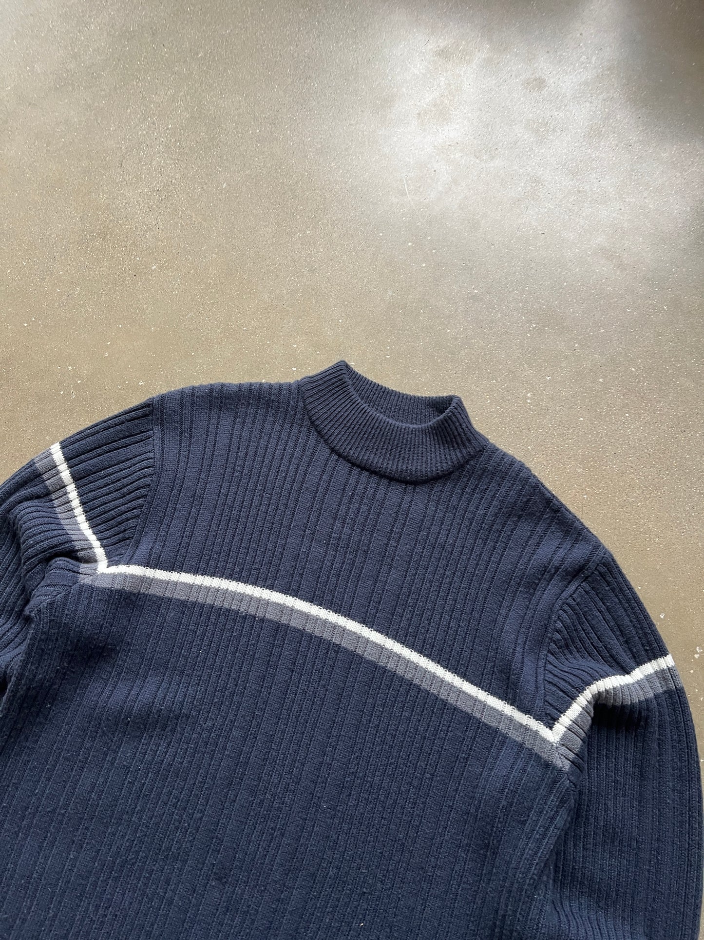 Vintage Navy Blue Stripped Sweater - XL