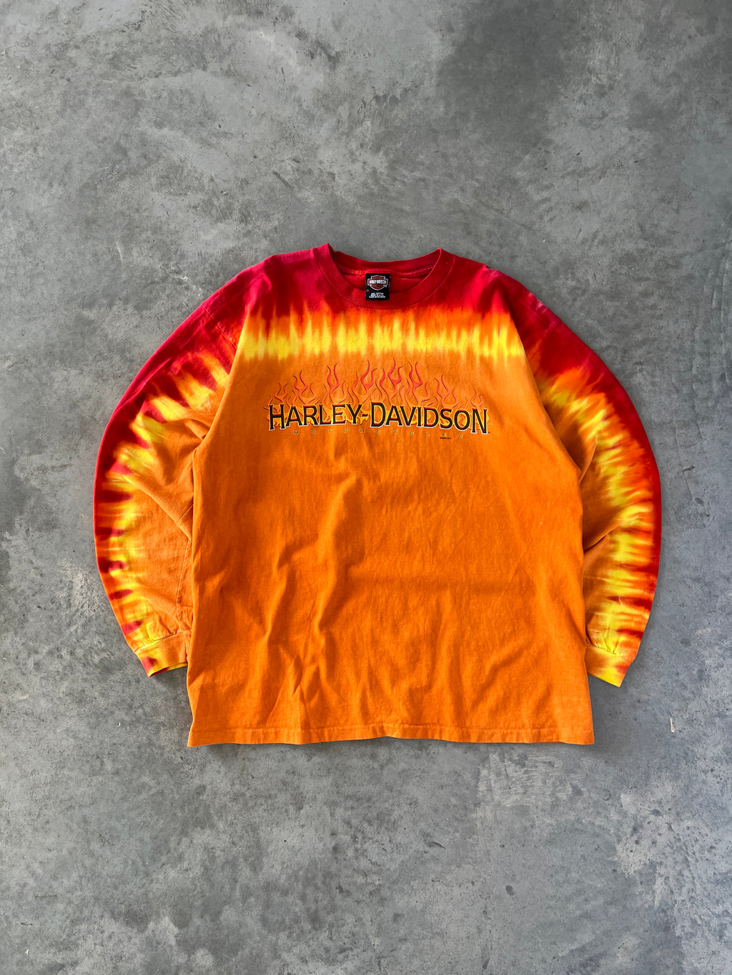 Vintage Orange Harley Davidson Shirt - XL