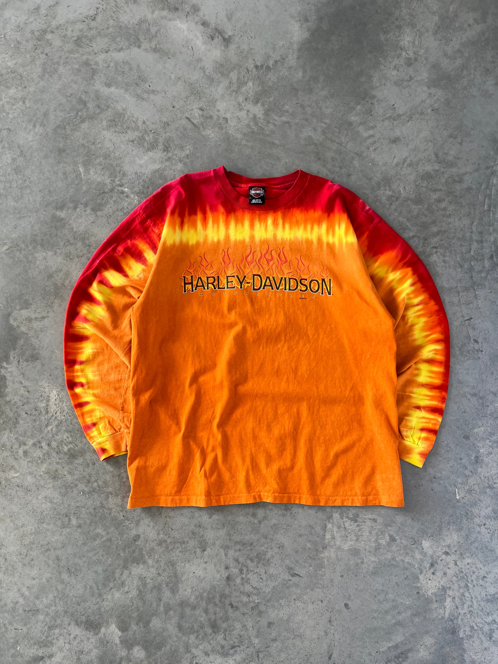 Vintage Orange Harley Davidson Shirt - XL