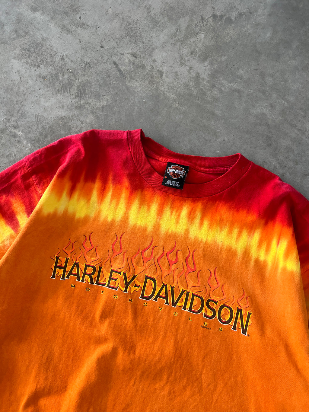 Vintage Orange Harley Davidson Shirt - XL